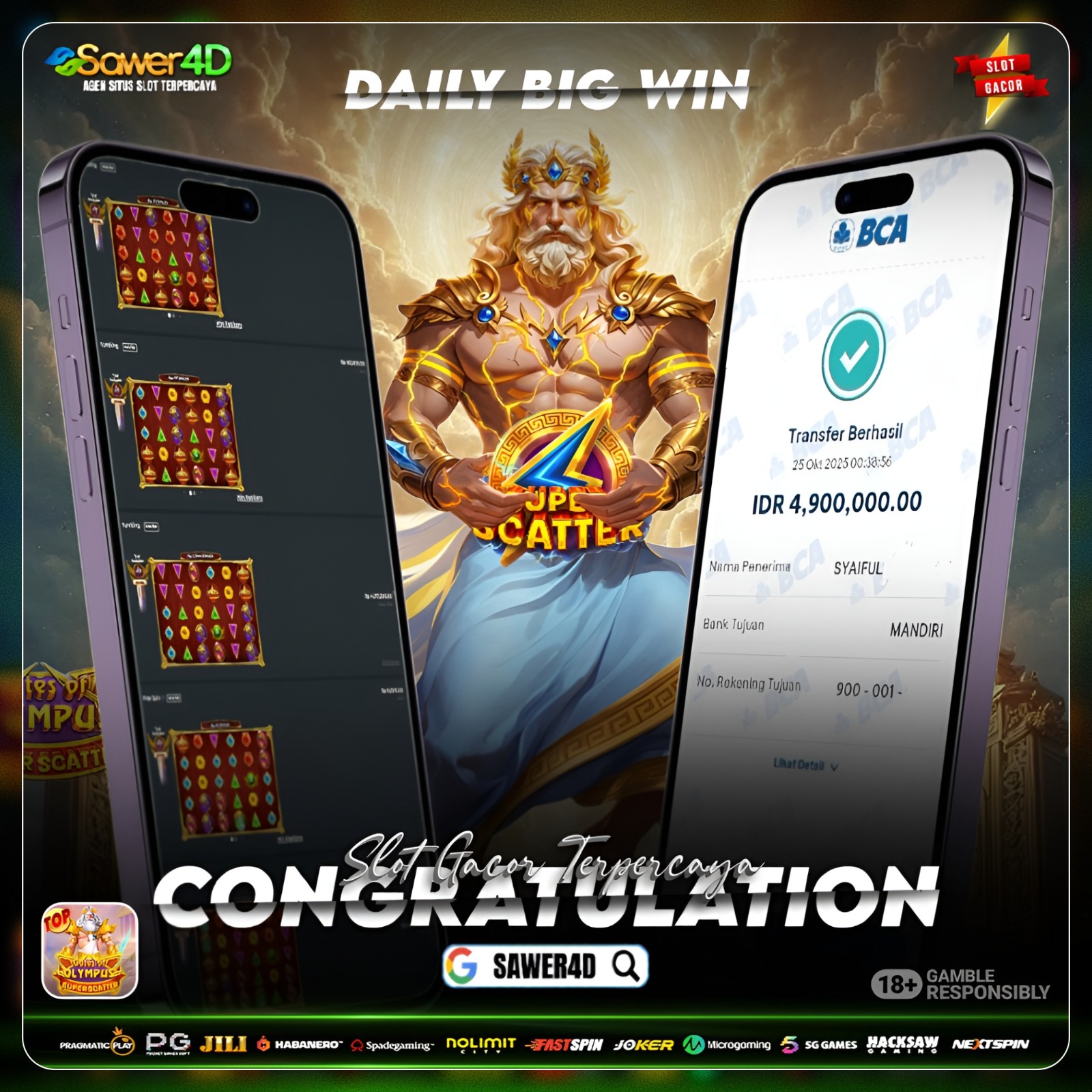 Petir Zeus menyambar, kemenangan pun mendarat! ⚡