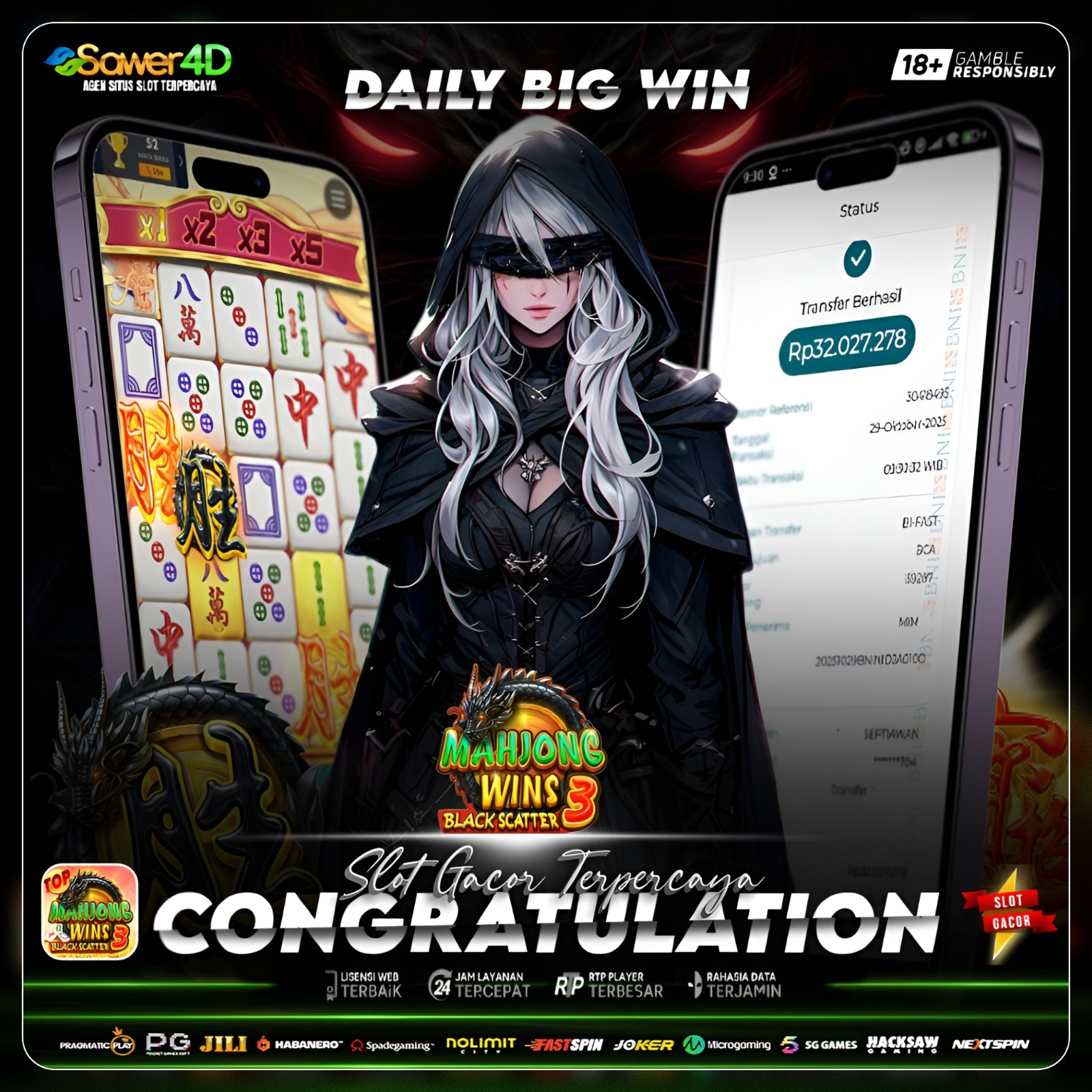 Hari ini Mahjong Black Scatter jadi saksi kemenangan besar! 💥 Scatter hitam berjatuhan, saldo langsung membara! 🔥