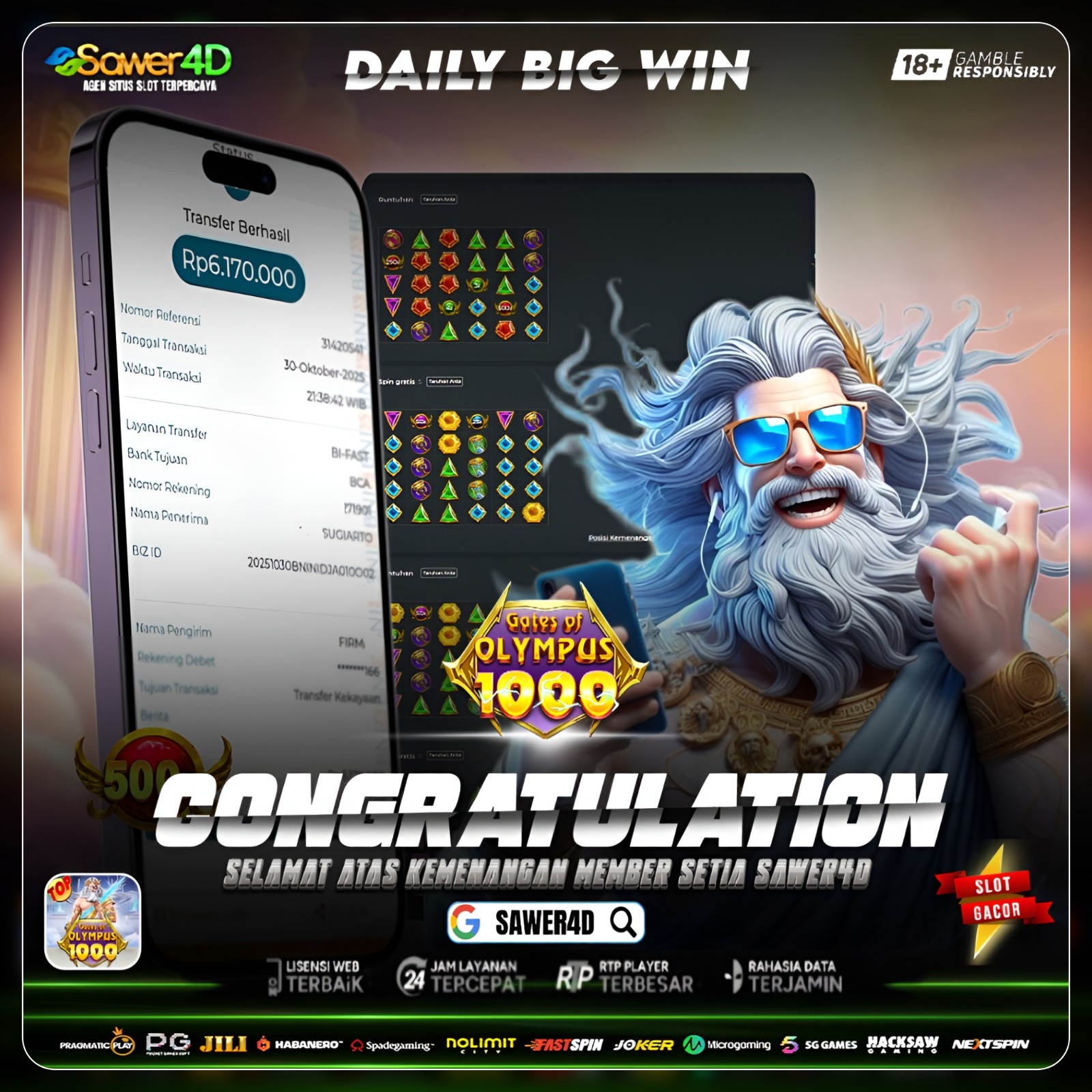 “Petir nyala, saldo gila 💥 Gates of Olympus kasih rejeki nyata, bosku!”