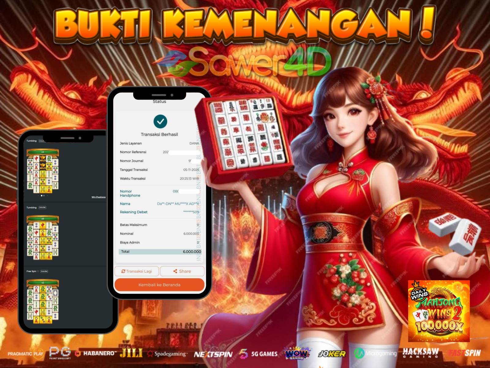 🎉 Selamat atas kemenangan sensasional 100.000x di Mahjong Wins 2 PRAGMATIC!
