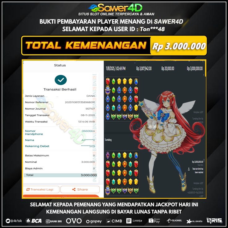 Princess Starlight kasih cinta hari ini. Scatter turun manis, cuan masuk tanpa drama