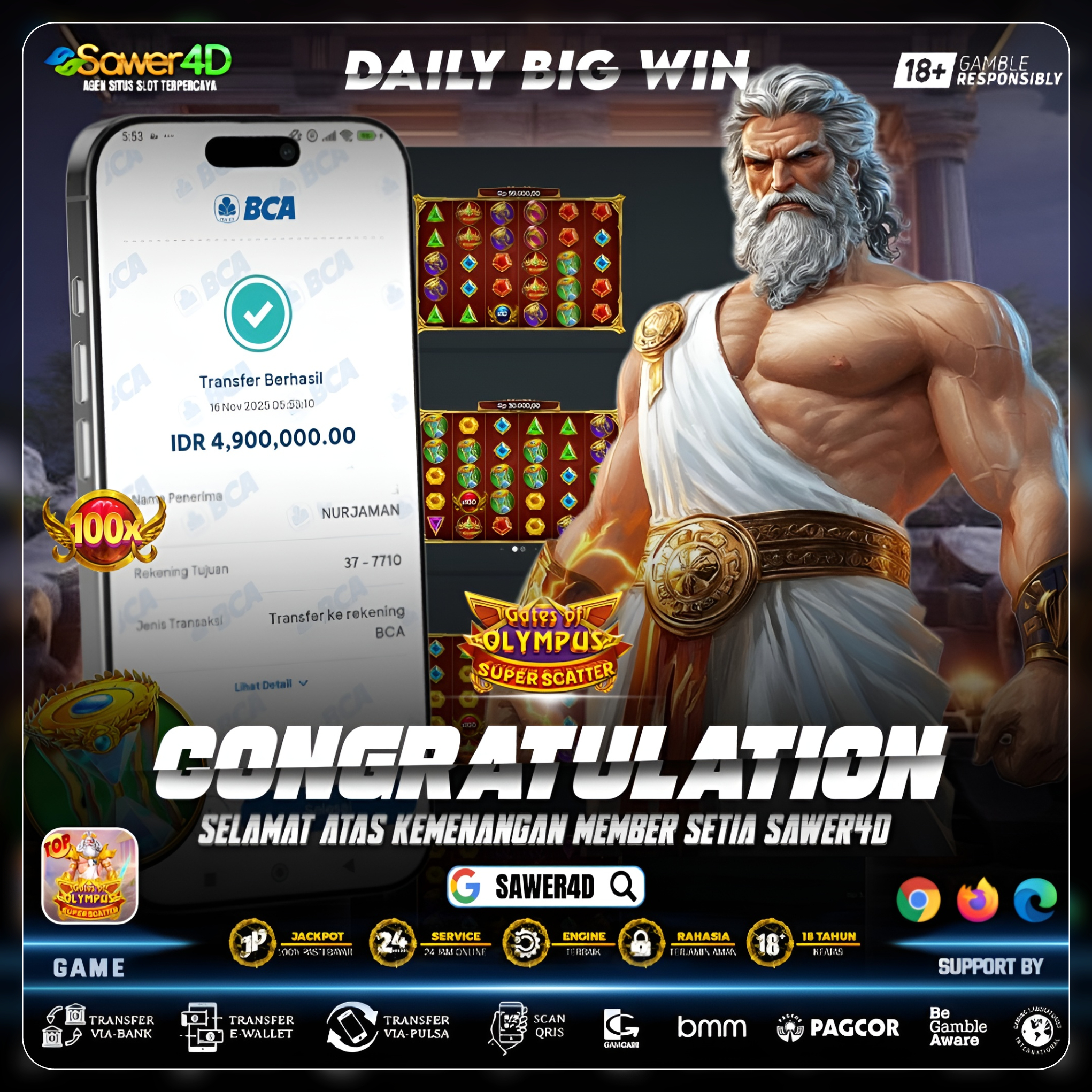 💥⚡ “DUARRR!! Cincin, mahkota, petir semua nyala! Super Scatter bikin layar meledak!!”