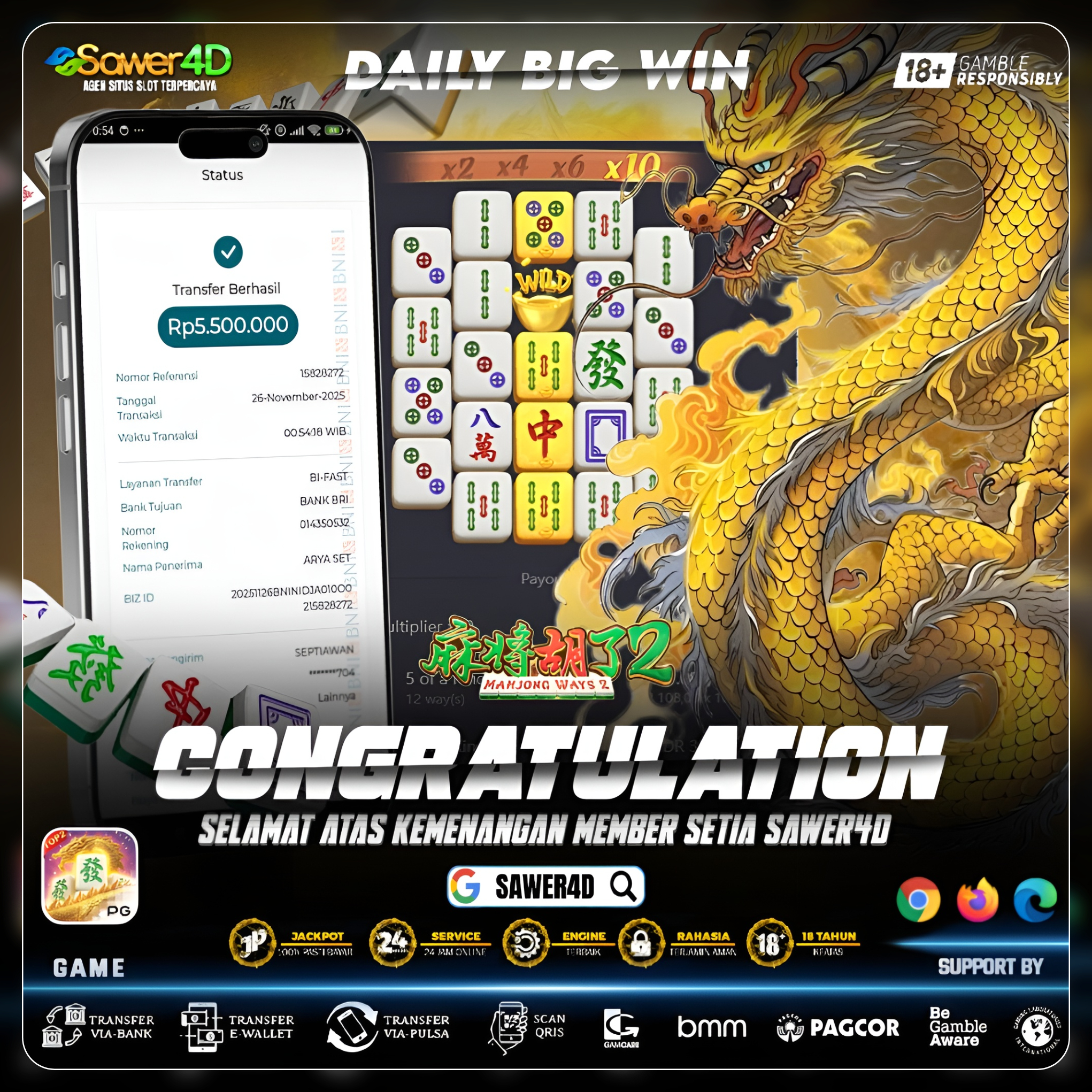 “Baru spin sekali, kemenangan langsung gas! Mahjong Ways 2 nggak ada obat!”