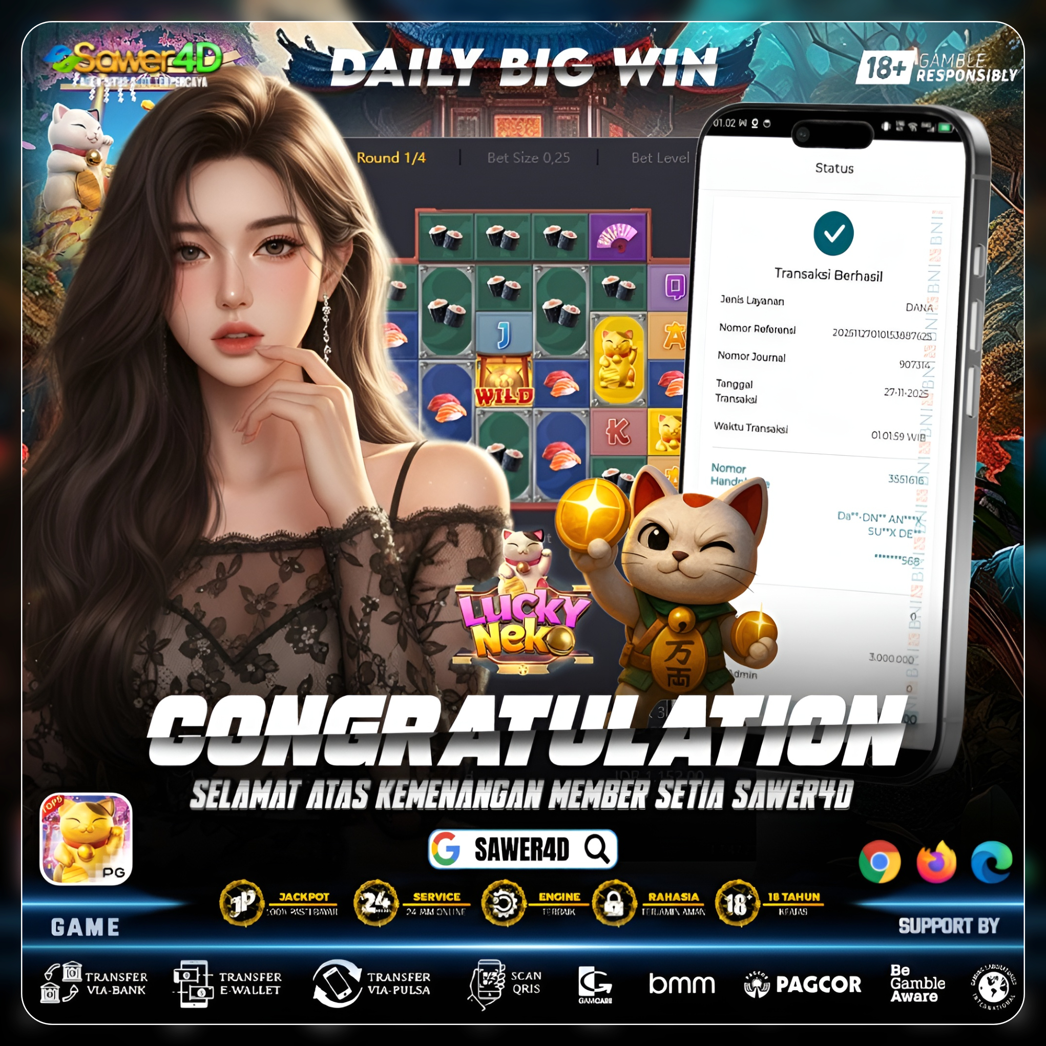 ✨ “Neko bawa cuan, aku bawa kemenangan! Ayo, waktunya ikut meraih keberuntungan!”