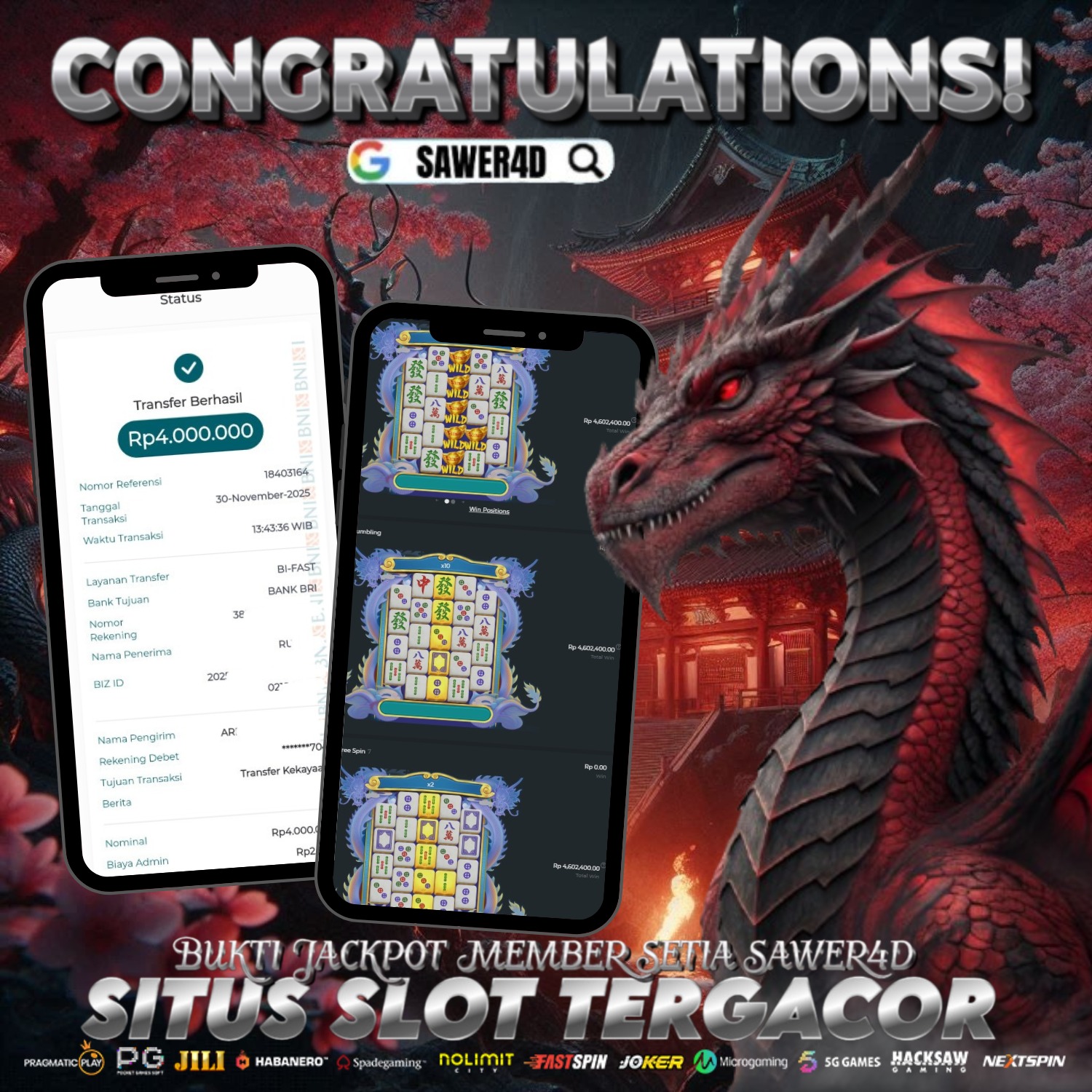 🖤🀄 SELAMAT ATAS KEMENANGAN BLACK SCATTER MAHJONG! 🔥