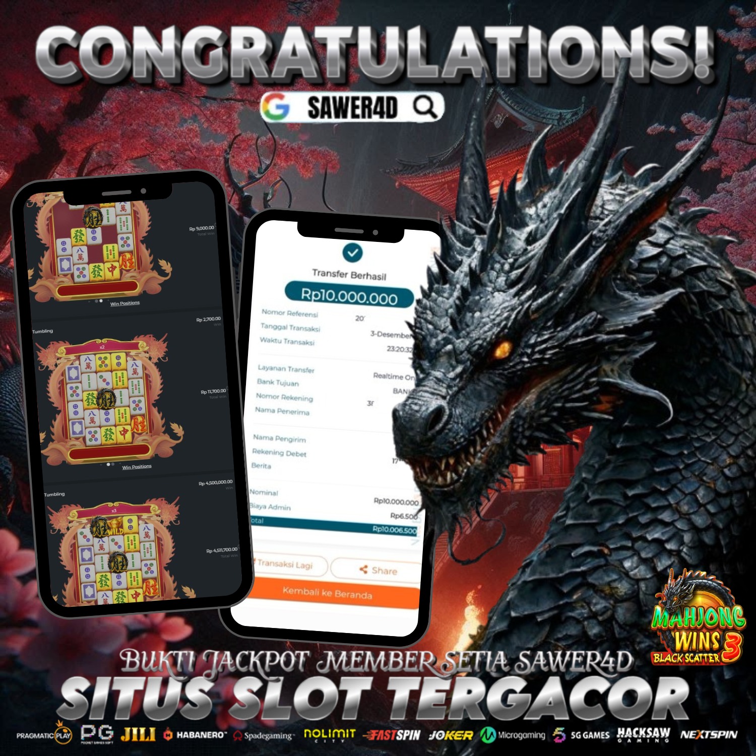 Black Scatter muncul! Kombinasi mahjong gelap langsung nge-trigger kemenangan gede buat bosku! 🀄⚫💥