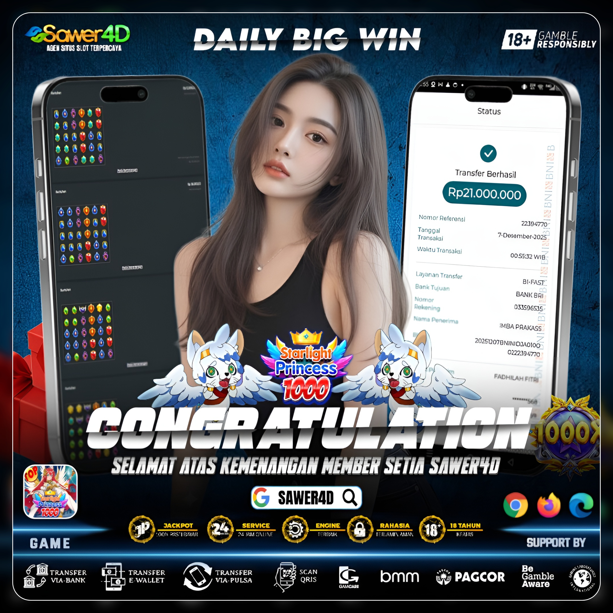 “Princess turun tahta, petir menyambar! Kemenangan Starlight 1000 auto meledak!”