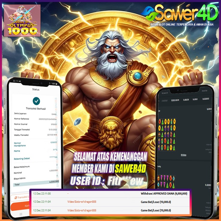 Selamat atas kemenangan spektakuler di permainan Zeus bosku!