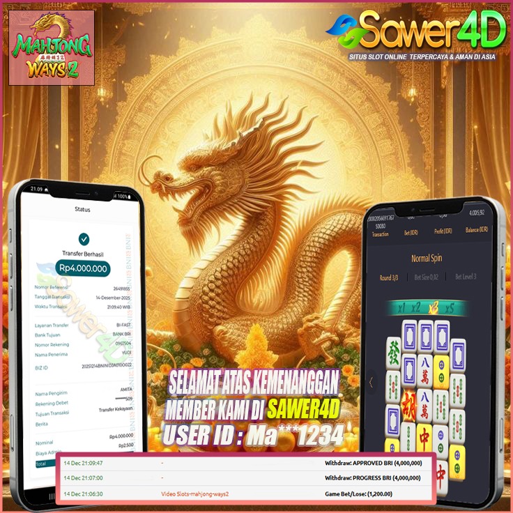 “Selamat atas kemenangan mantap di permainan Mahjong Ways bosku! Simbol nyusun rapi, scatter masuk mulus, cuan langsung tancap gas! Mantap jiwa boskuu