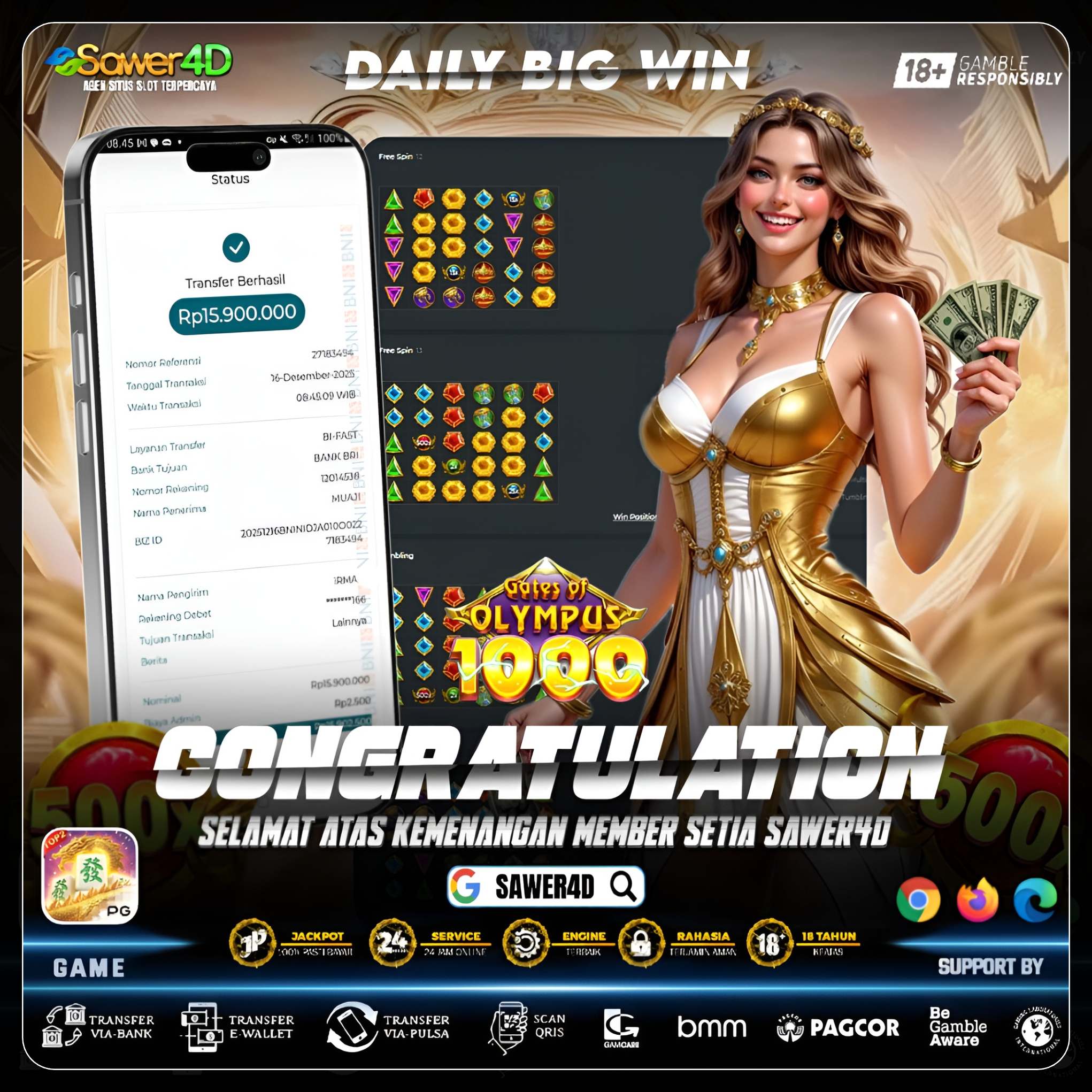 “Main santai, hasil maksimal. Gate of Olympus 1000 emang beda 💰🔱”