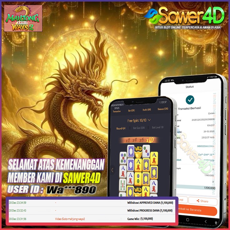 Selamat atas kemenangan besar di permainan Mahjong Ways 2 bosku! Pola jalan mulus, scatter masuk manis, cuan langsung tancap gas! Mantap jiwa!