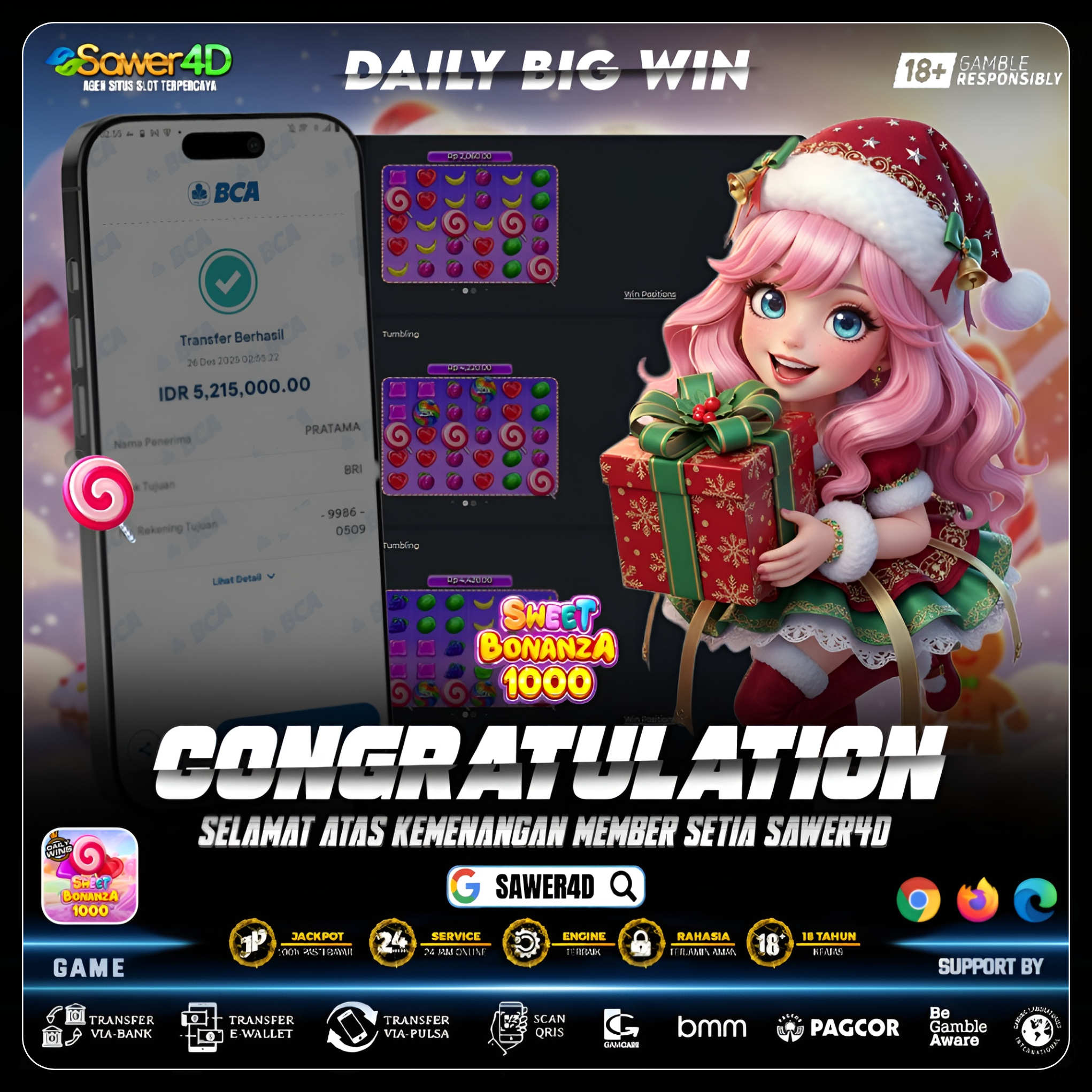 “Permen pecah, kemenangan meledak di Sweet Bonanza 1000 😎🍭”