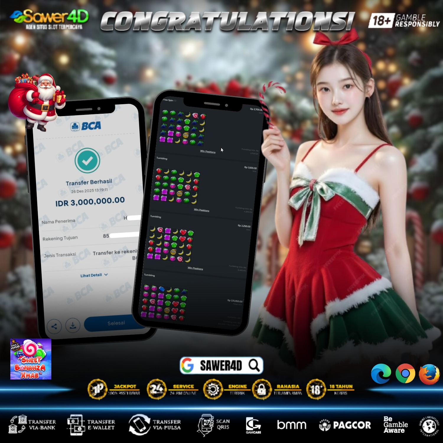 Kontrol dijaga, permainan rapi, Bonanza Xmas kasih hasil yang sepadan