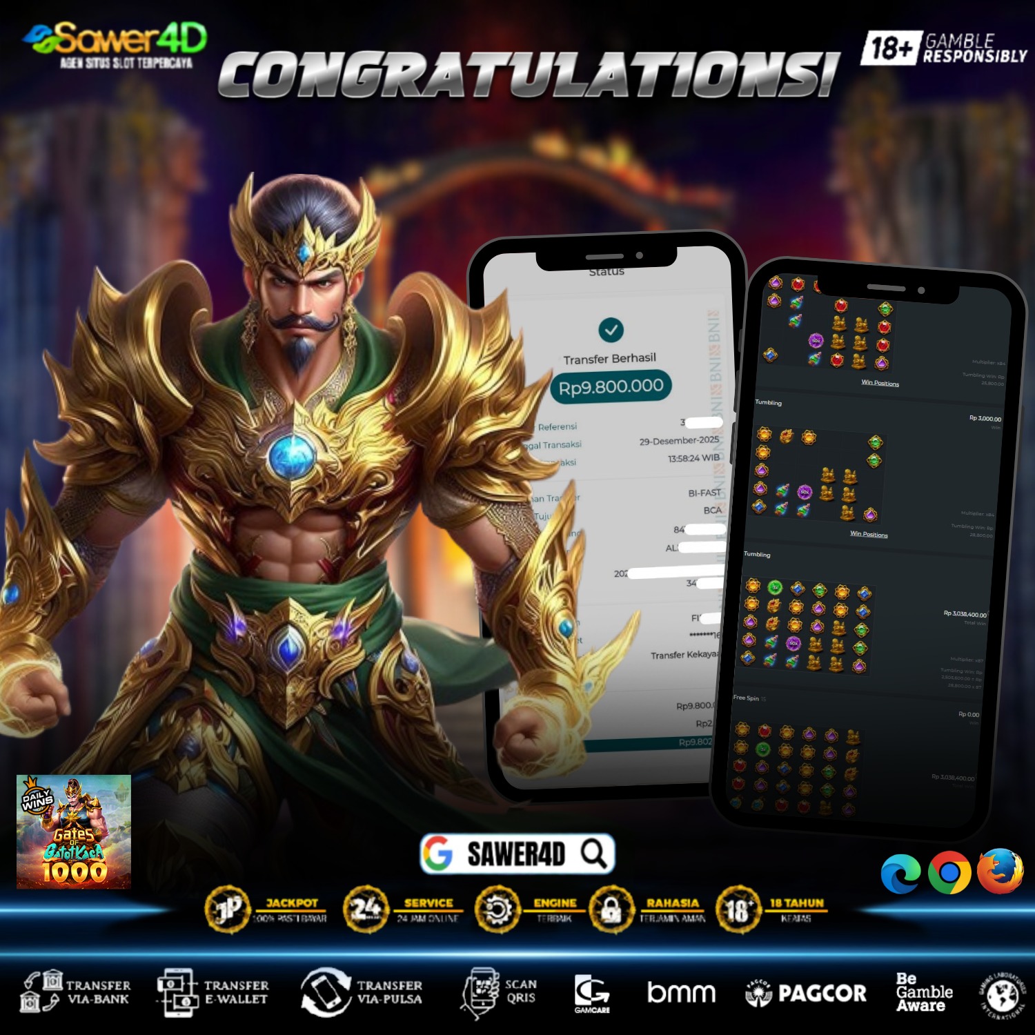 Selamat atas kemenangan Gatot 1000. Bukan cuma soal hasil, tapi momennya dapet.