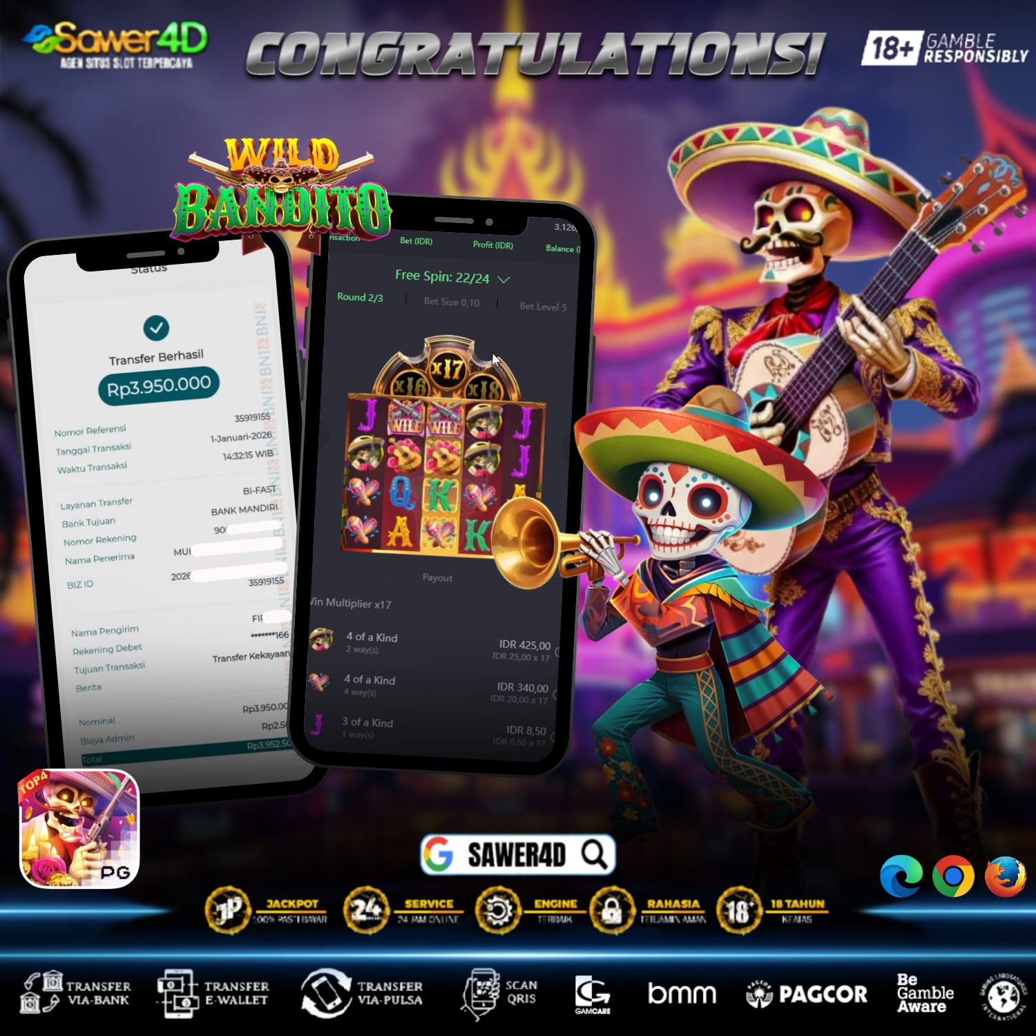Kemenangan berhasil diamankan di Wild Bandito 💥 Irama permainan jalan mulus, kombinasi rapi, dan saldo pun naik signifikan. Bukti kalau momentum lagi berpihak