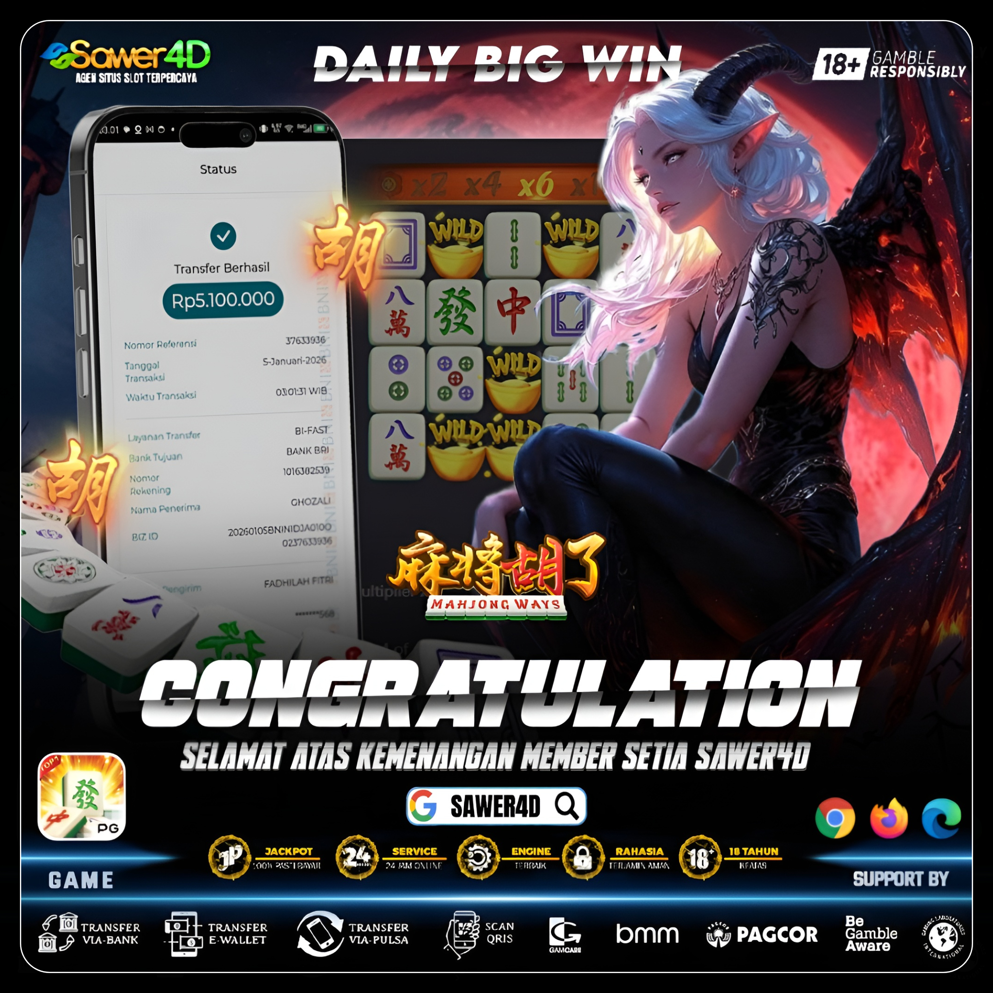 ✨ Spin santai, hasil maksimal! Rezeki hari ini datang dari Mahjong Ways 1!