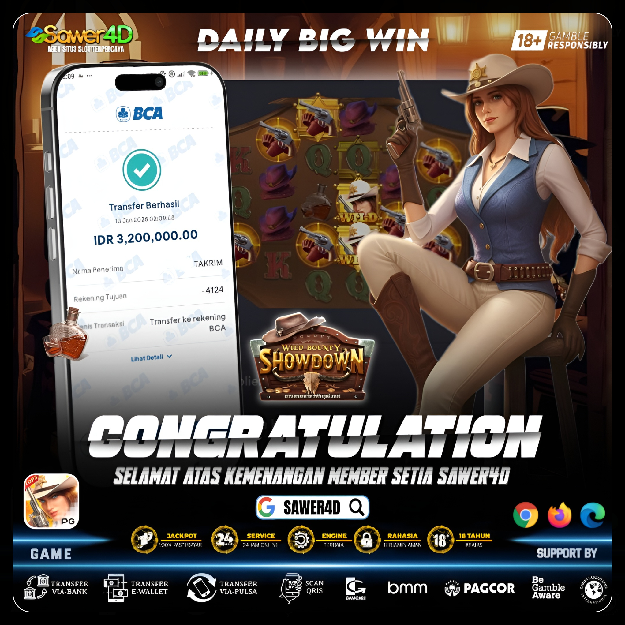 Wild Bounty Showdown pecah! Sekali tembak langsung cuan 🤠💥