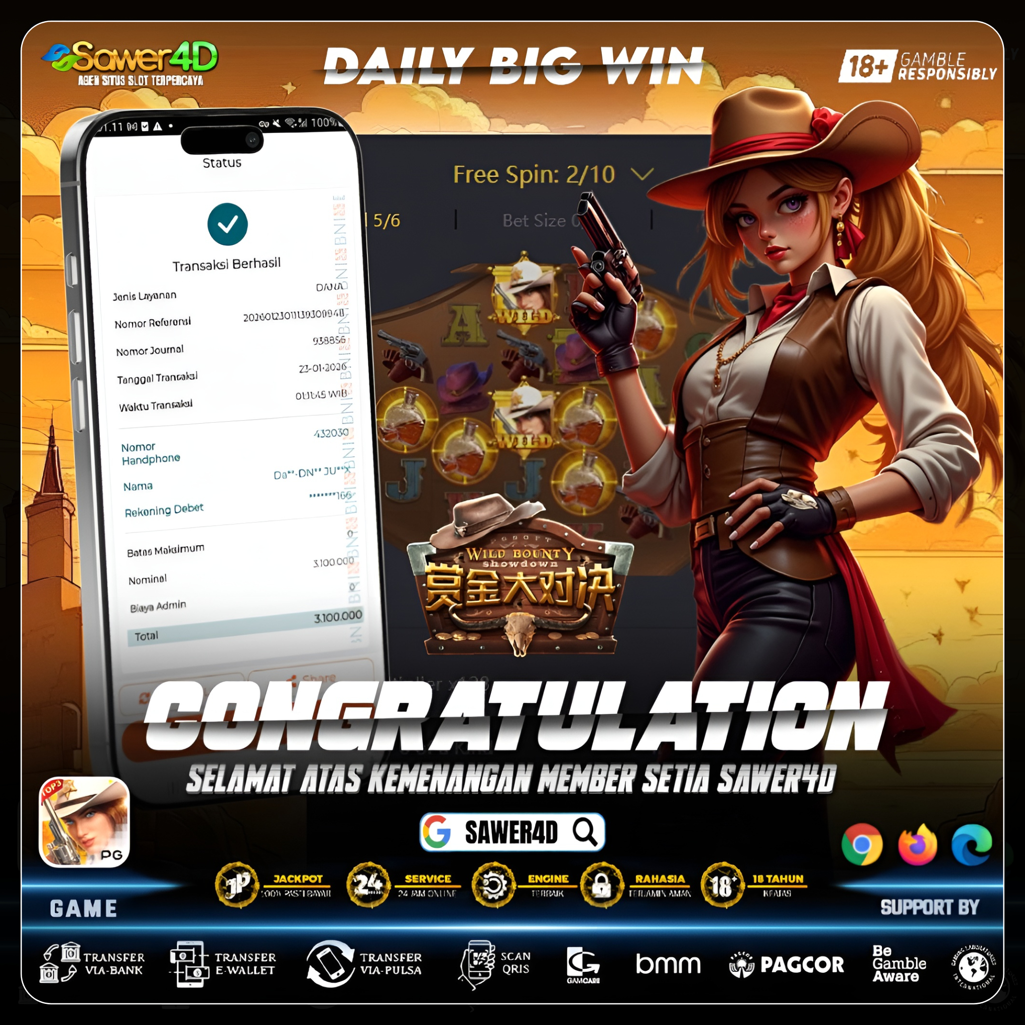 Spin santai, hasil brutal! 🤠💰