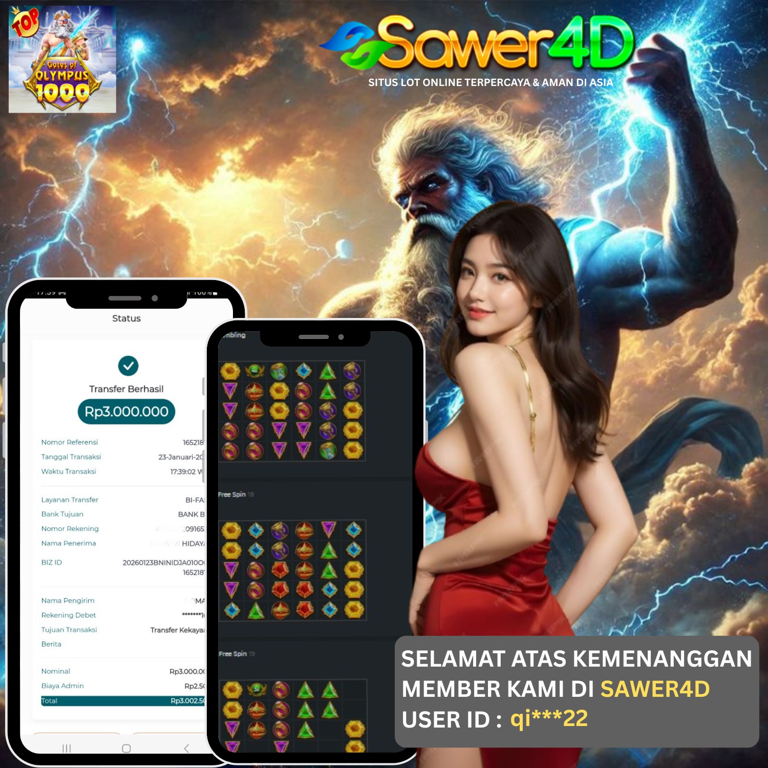 PETIR ZEUS TURUN! ⚡🔥 Hadiah kemenangan Gates of Olympus bikin senyum lebar bosku 💰