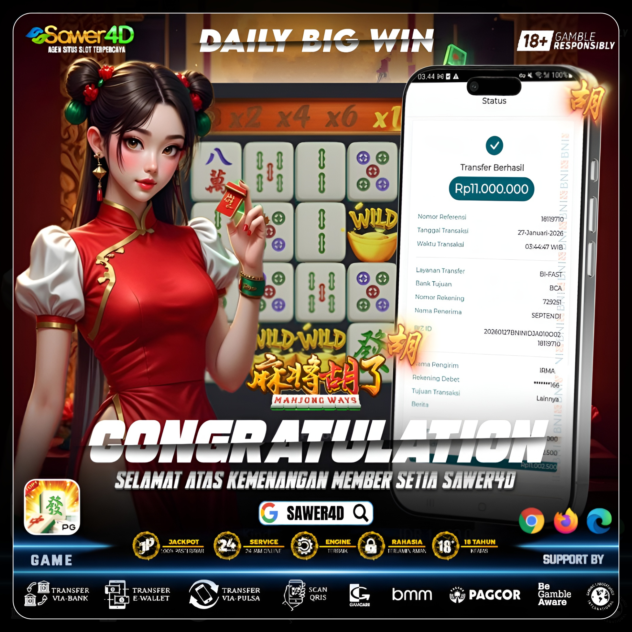 “Main tenang, hasilnya menang.”