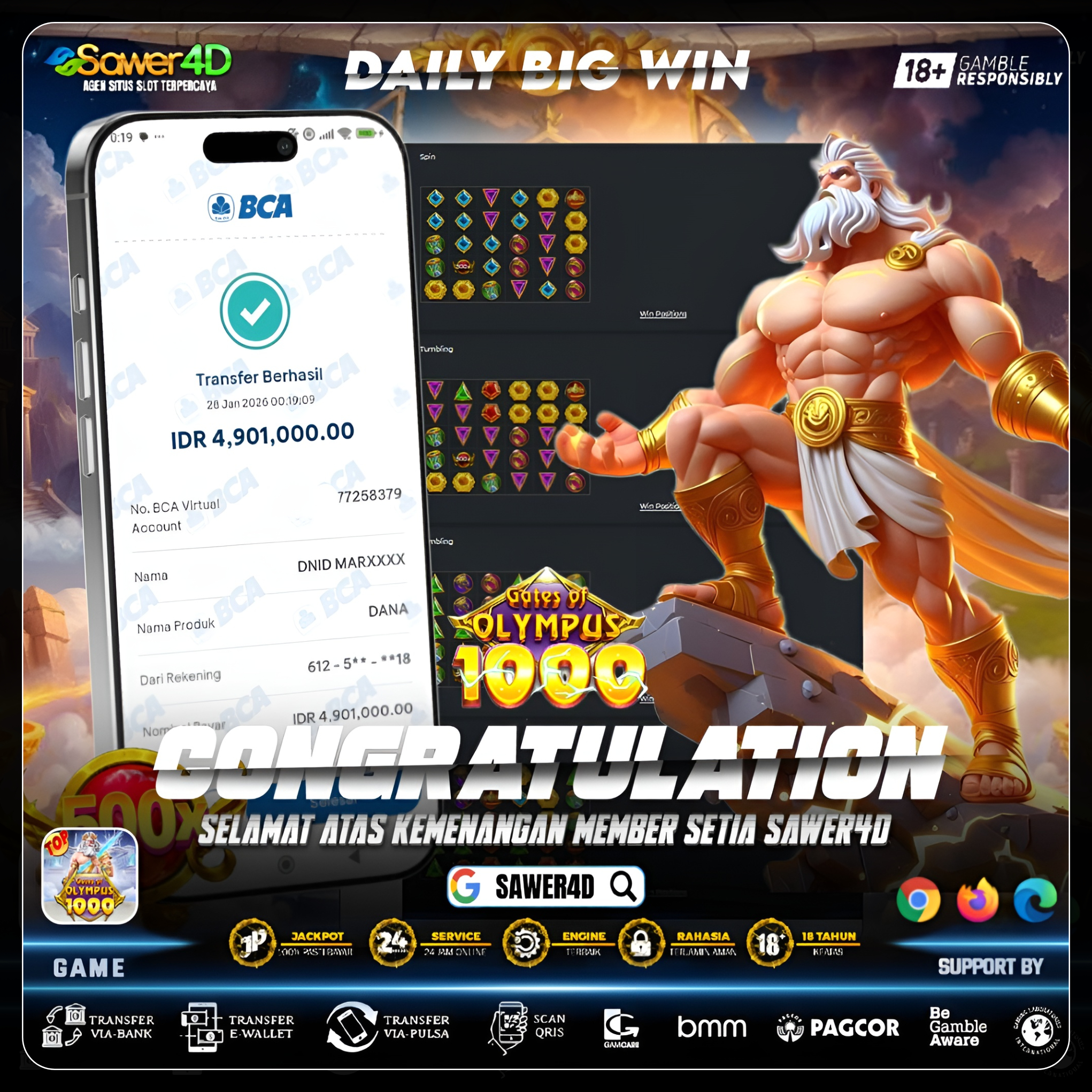 “Bukan mitos, Zeus bagi kemenangan.”