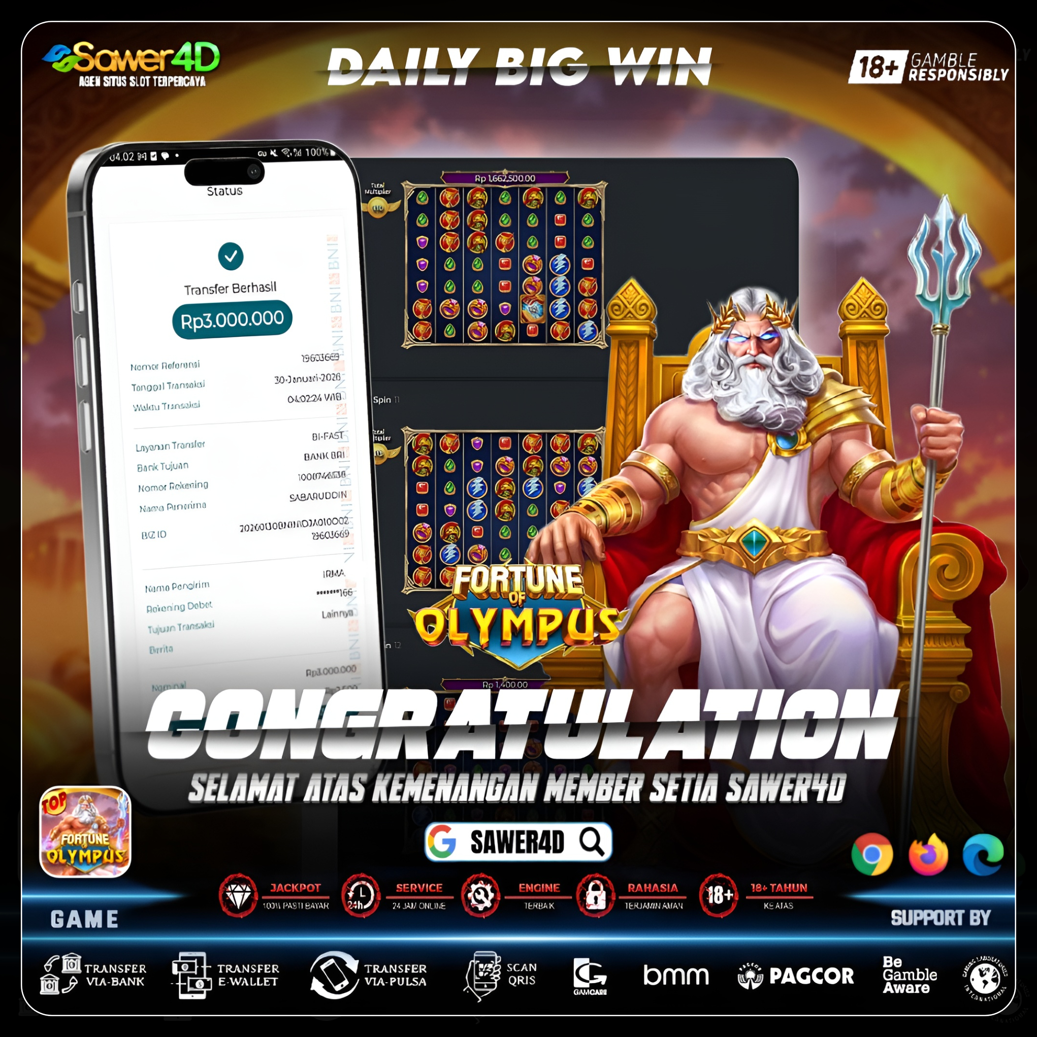 “Petir menyambar, cuan berhamburan 💥”