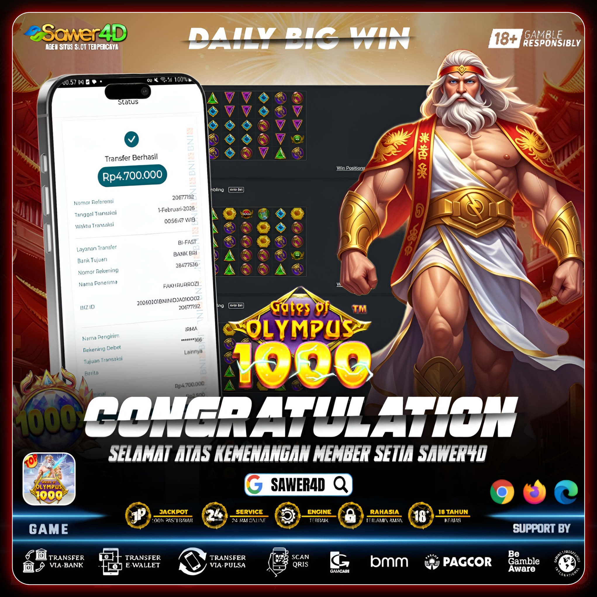 “Fokus spin, biar petir yang kasih hasil 💥”