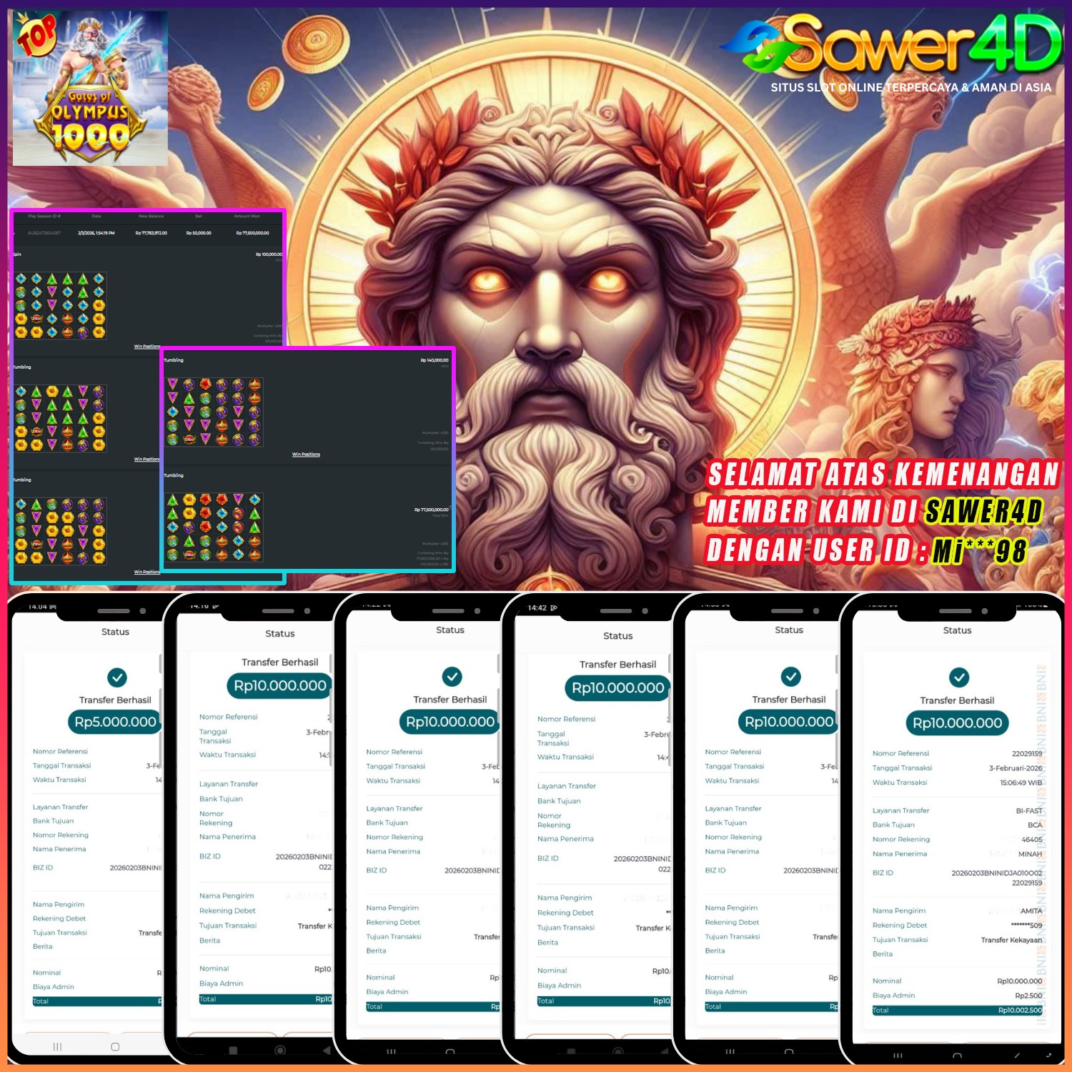 ⚡🔥 KEMENANGAN BESAR DI GATES OF OLYMPUS! 🔥⚡ PETIR ZEUS TURUN BERTUBI-TUBI 💥 CUAN MELEDAK TANPA AMPUN 💰🚀 BOSKU AUTO SENYUM LEBAR 😎👑