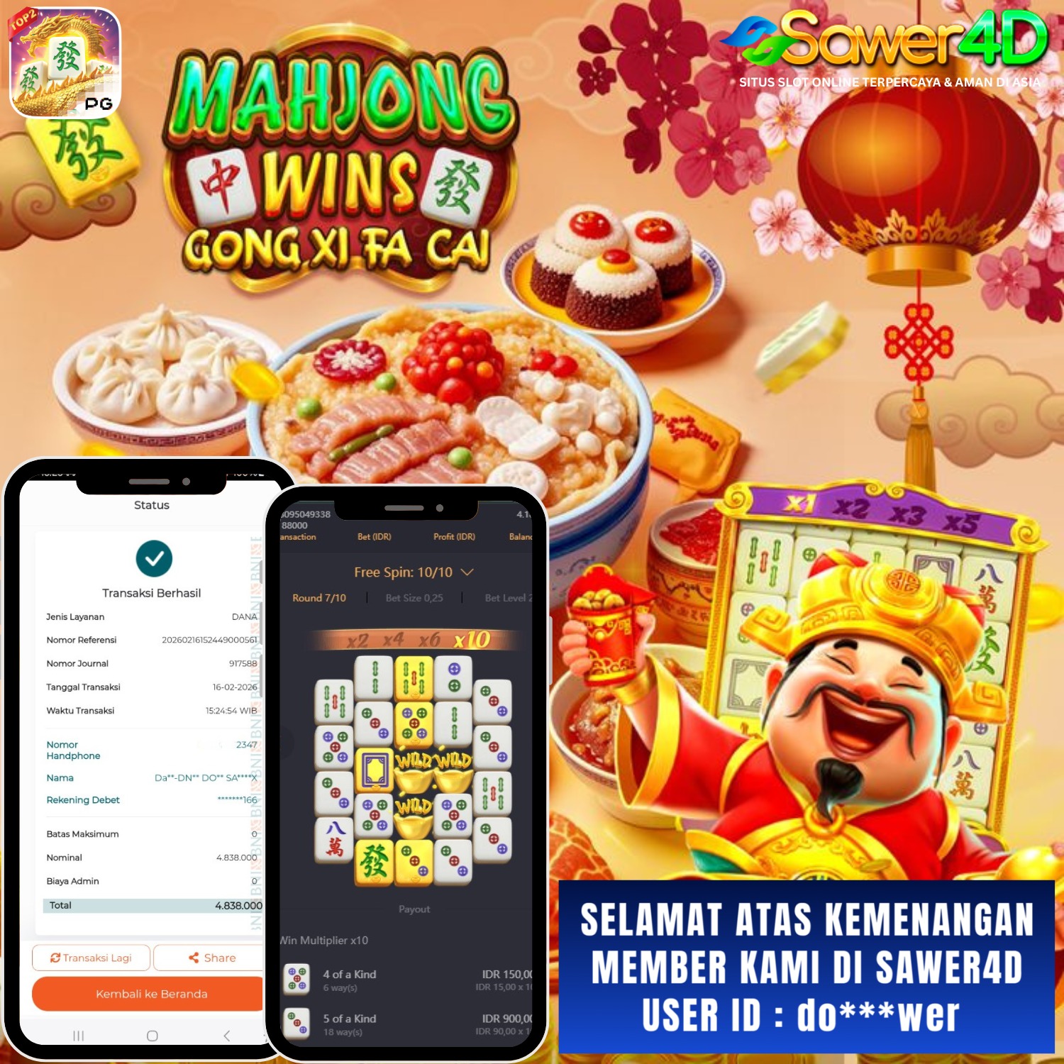 🀄 Mahjong Wins lagi panas! Simbol nyambung bertubi-tubi 💸 Multiplier naik tanpa rem, hasilnya bikin senyum lebar 😎🔥