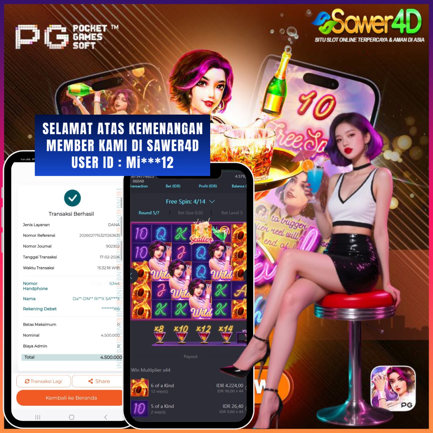 🍸🔥 Cocktail Nights lagi panas! Simbol nyambung beruntun tanpa jeda 💸 Putaran makin liar, hasilnya bikin senyum lebar 😎💰