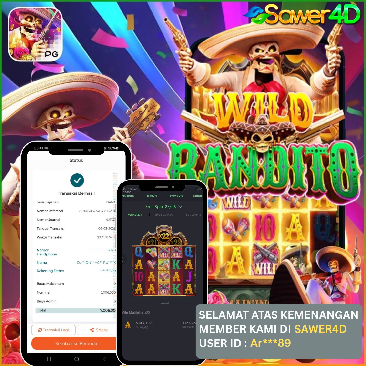 Bandit liar lagi bagi-bagi keberuntungan! Scatter muncul beruntun, free spin jalan, dan kemenangan langsung mengalir deras. Spin demi spin bikin saldo makin tebal! 🚀