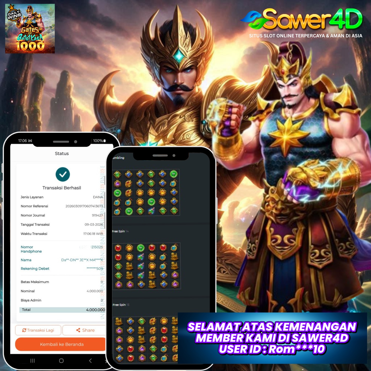 Luar biasa bosku! Gates of Gatot Kaca kembali memberi kemenangan besar. Hoki benar-benar berpihak hari ini!