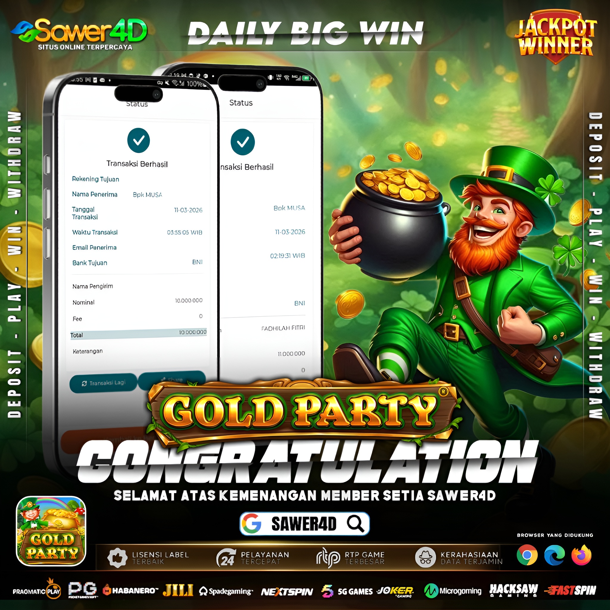 GOLD PARTY lagi pesta cuan! 🪙🎉 Koin emas berjatuhan, bonus terbuka, kemenangan langsung pecah!