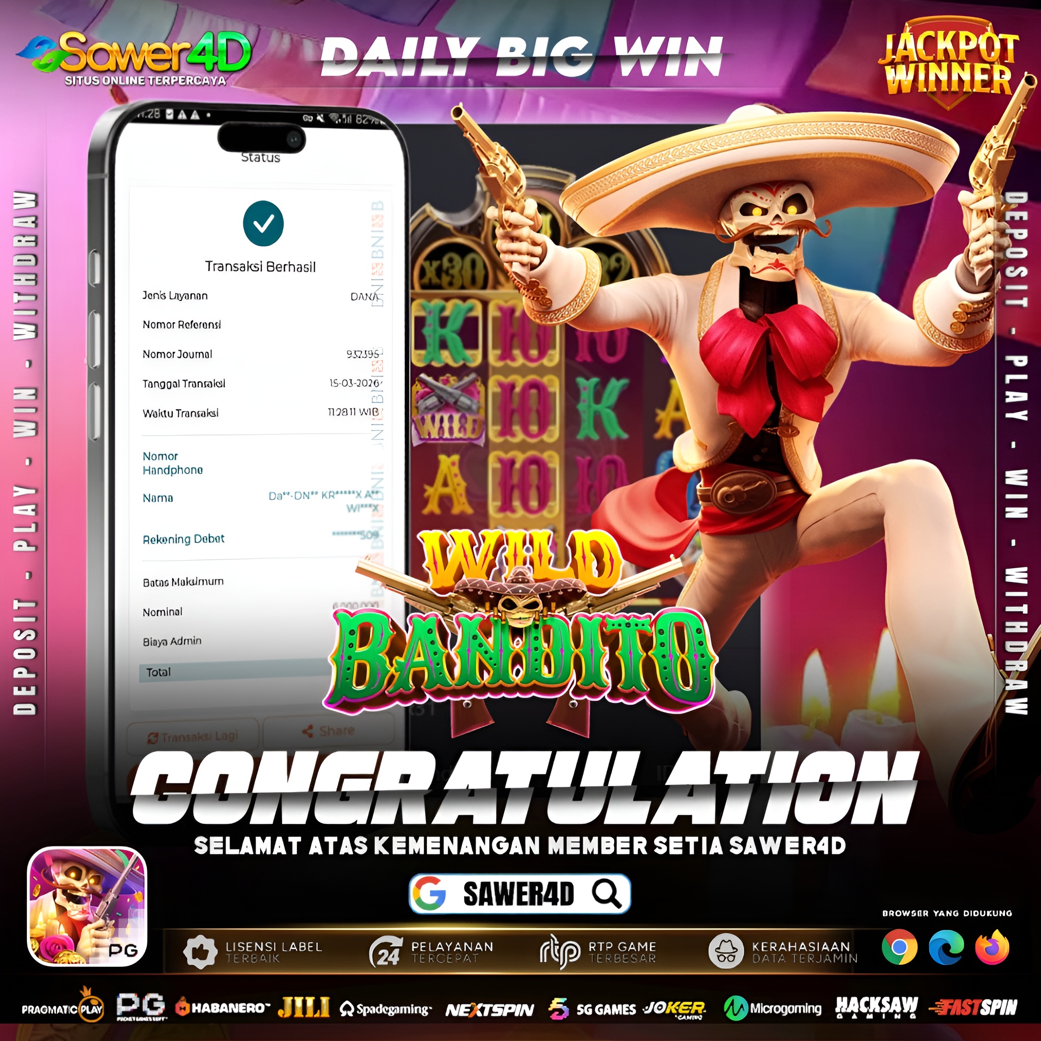 Siapa sangka Wild Bandito hari ini lagi gacor!  Free spin kebuka dan kemenangan langsung pecah besar.  Cuan datang tanpa henti!