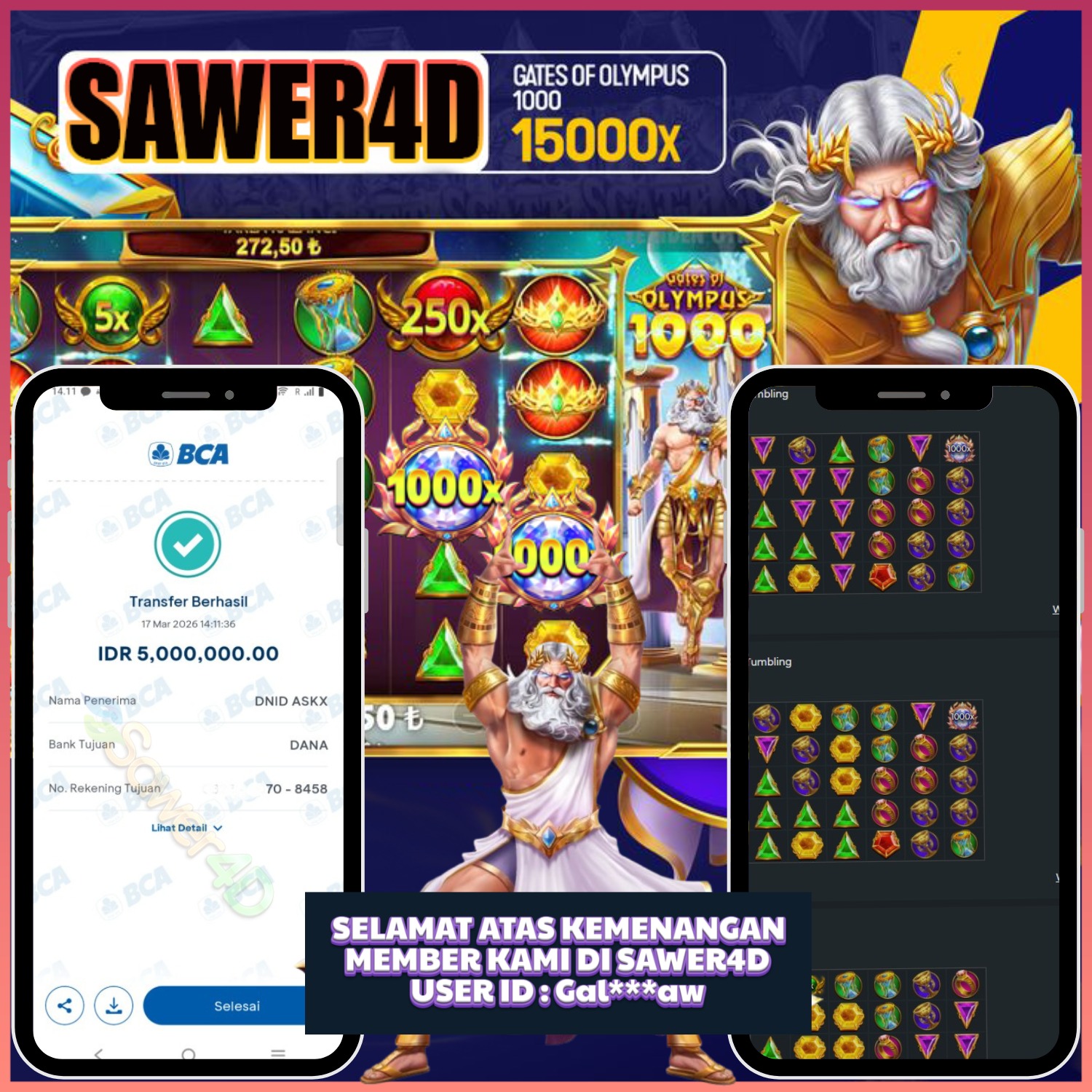 Zeus lagi baik hari ini ⚡💰 Scatter turun, kemenangan datang. Gate of Olympus emang nggak pernah bohong!