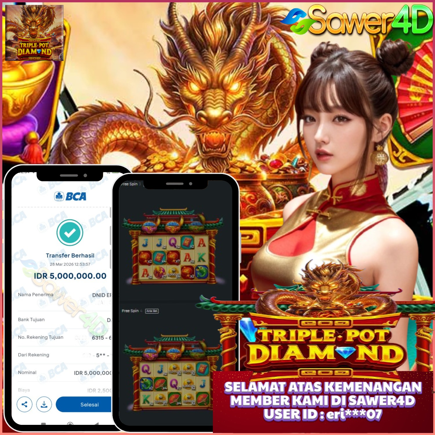 Selamat atas kemenangan dari game yang underrated, ternyata diam-diam kasih hasil besar 🔥💰