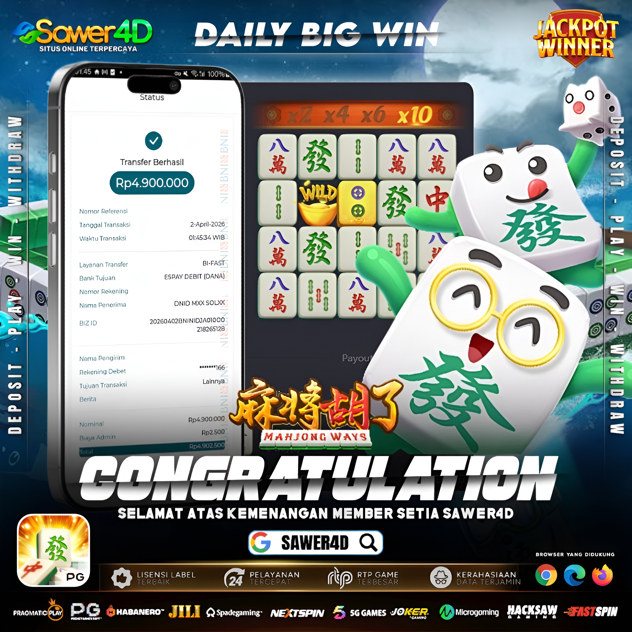 Modal kecil, hasil bikin melongo! 🀄💸 Main di Mahjong Ways, berhasil kantongi kemenangan 4.9 juta tanpa perlu deposit besar! 🔥