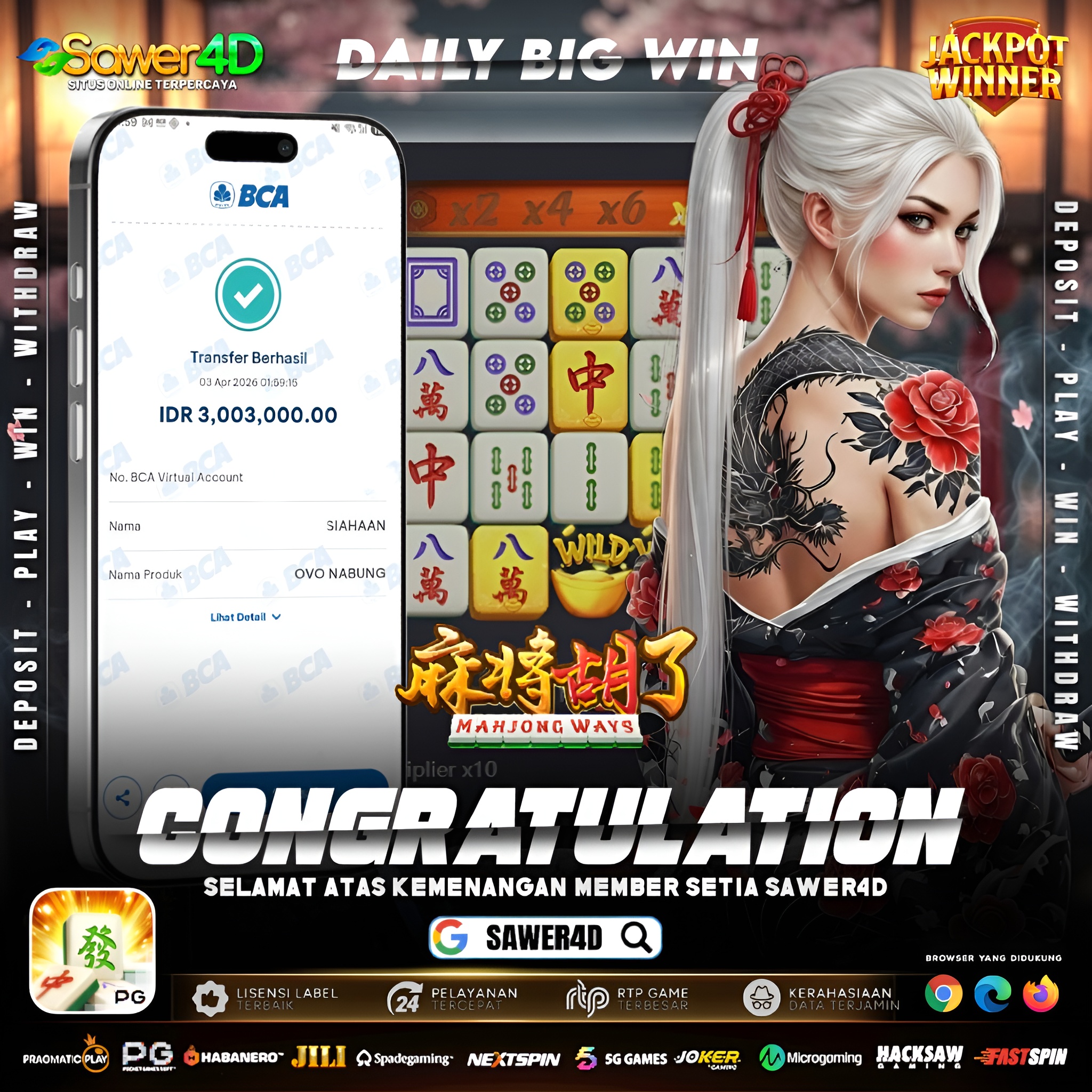 Modal dikit, hasilnya bikin kaget! 🀄💸 Main di Mahjong Ways 1, berhasil tembus kemenangan 3 juta! 🔥