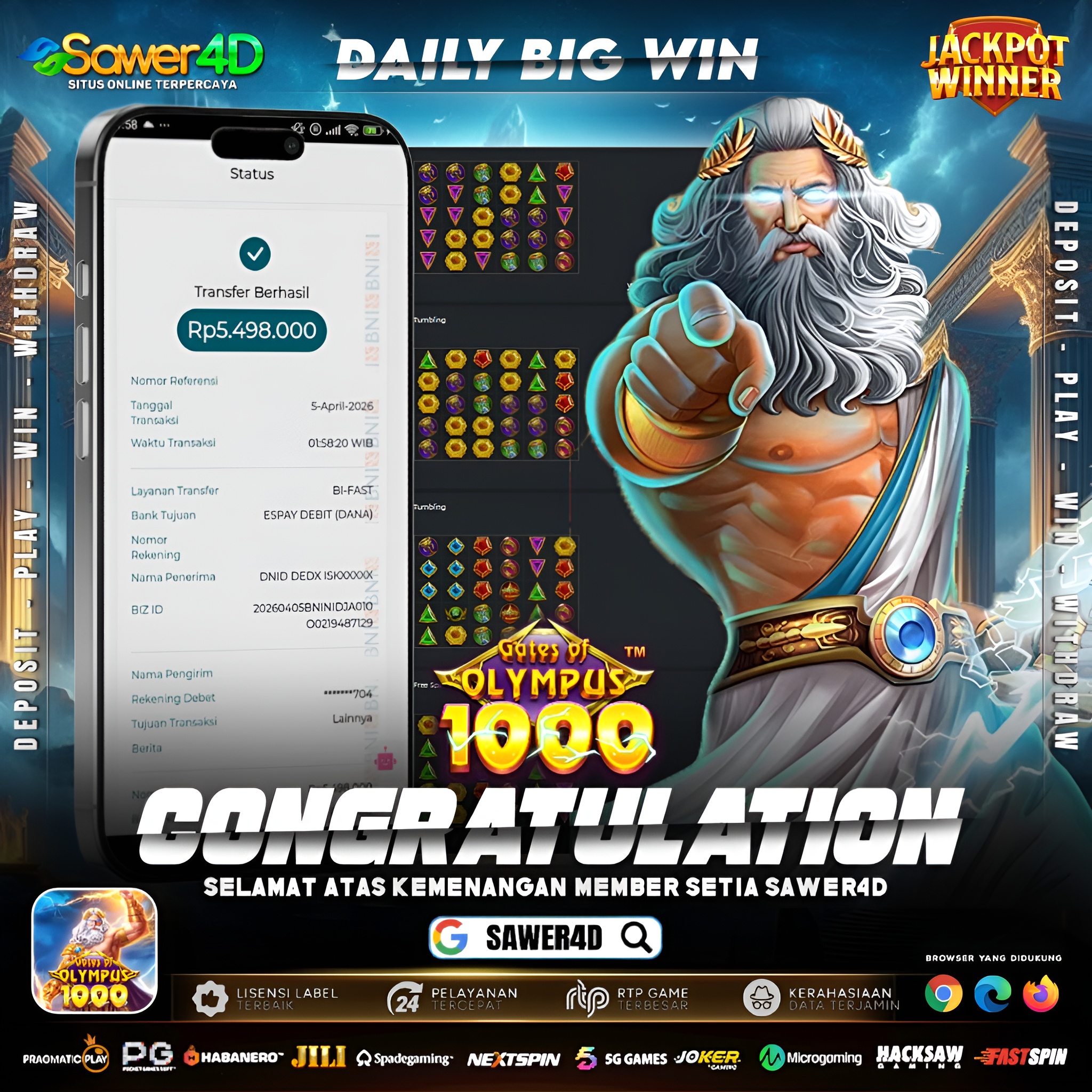 🔥 CUAN LAGI! 5,4 JUTA DARI GATES OF OLYMPUS! 🔥