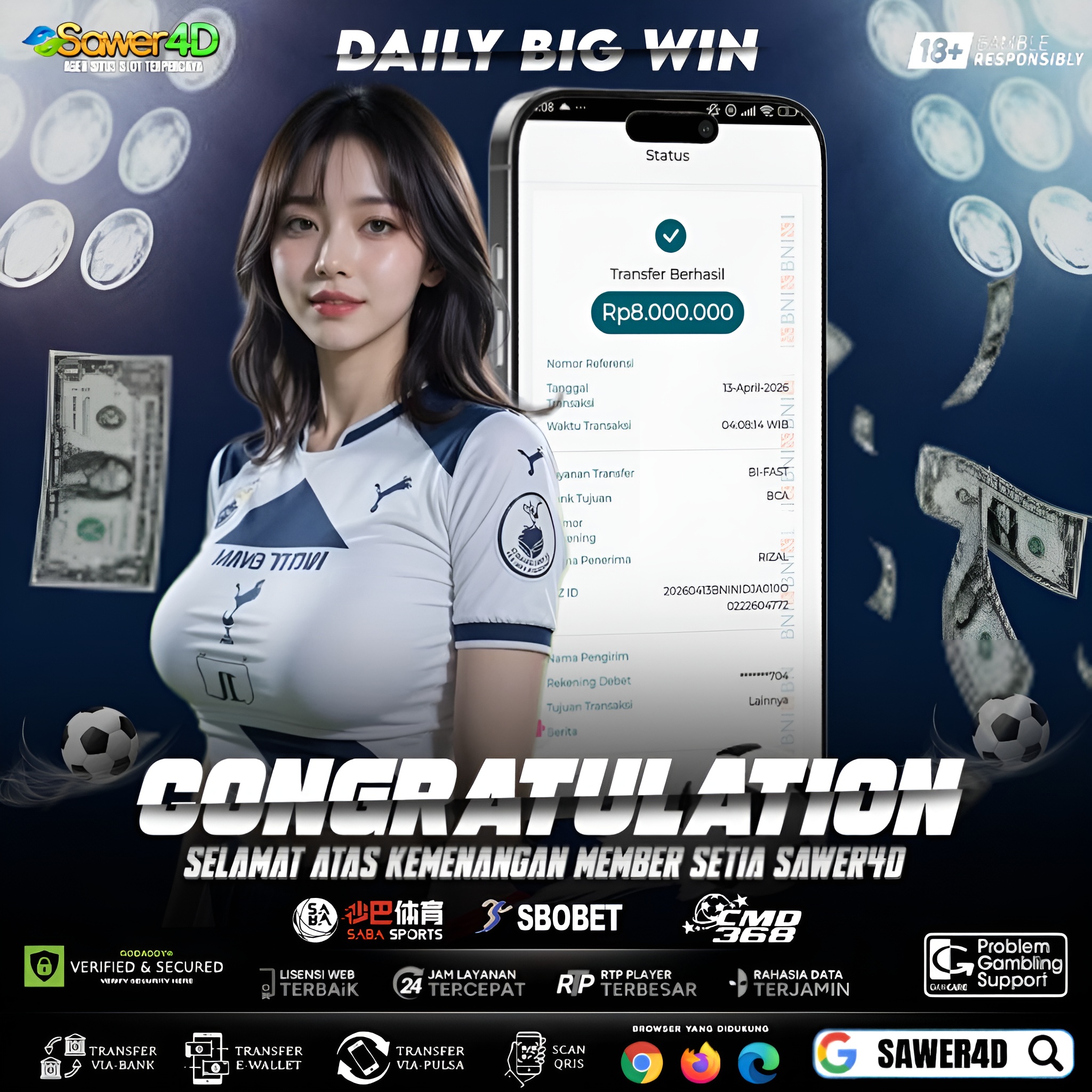💸🔥 KEMENANGAN PARLAY 8 JUTA CAIR TANPA DRAMA! 🔥💸  Main parlay penuh perhitungan, sekali tembak langsung tembus!🎯 Hasilnya? WD 8 JUTA dibayar LUNAS & TUNTAS tanpa potongan sepeser pun! 😎
