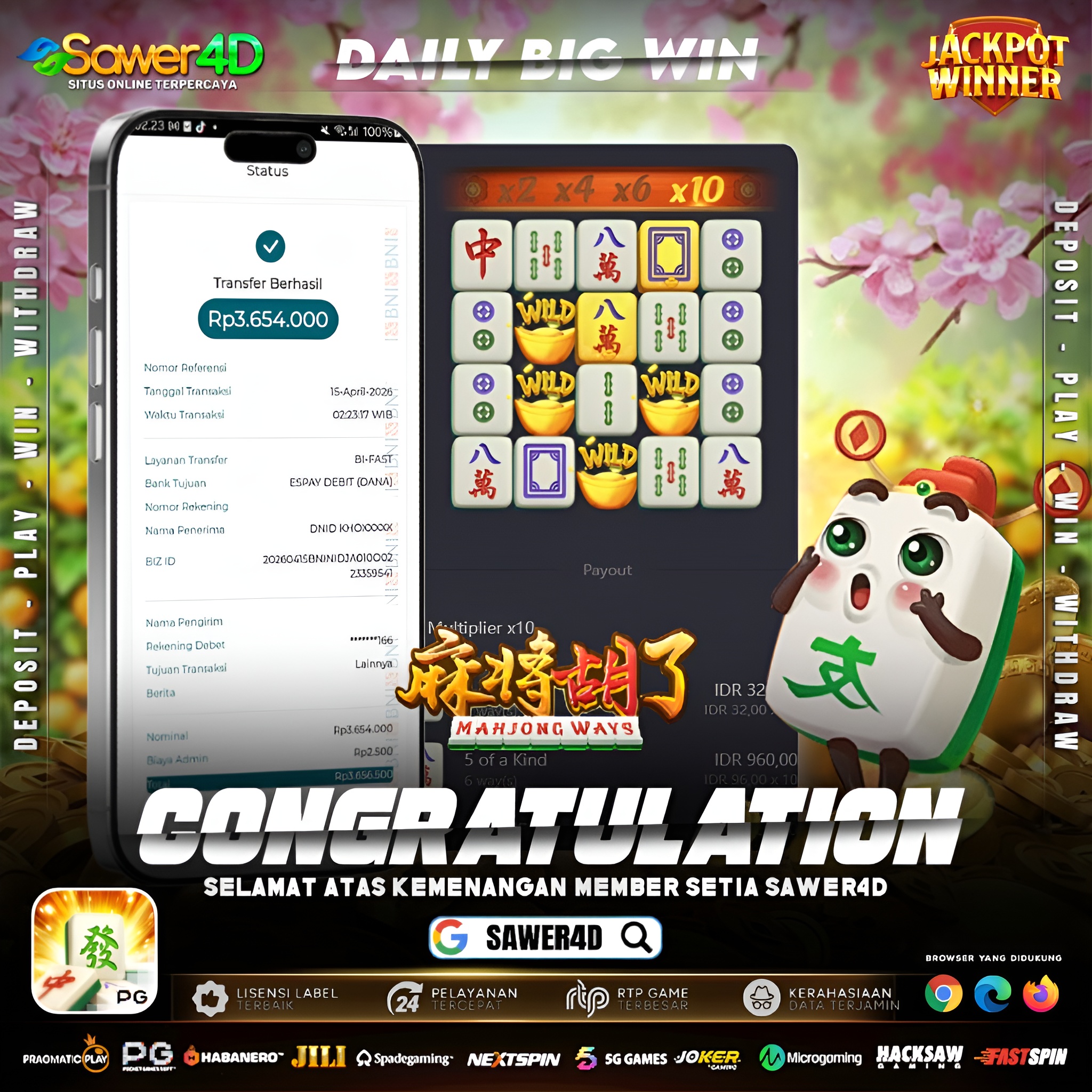 “Gak nyangka spin santai malah tembus 3.6 juta! 🎯 Mahjong Ways emang lagi gacor parah hari ini!”