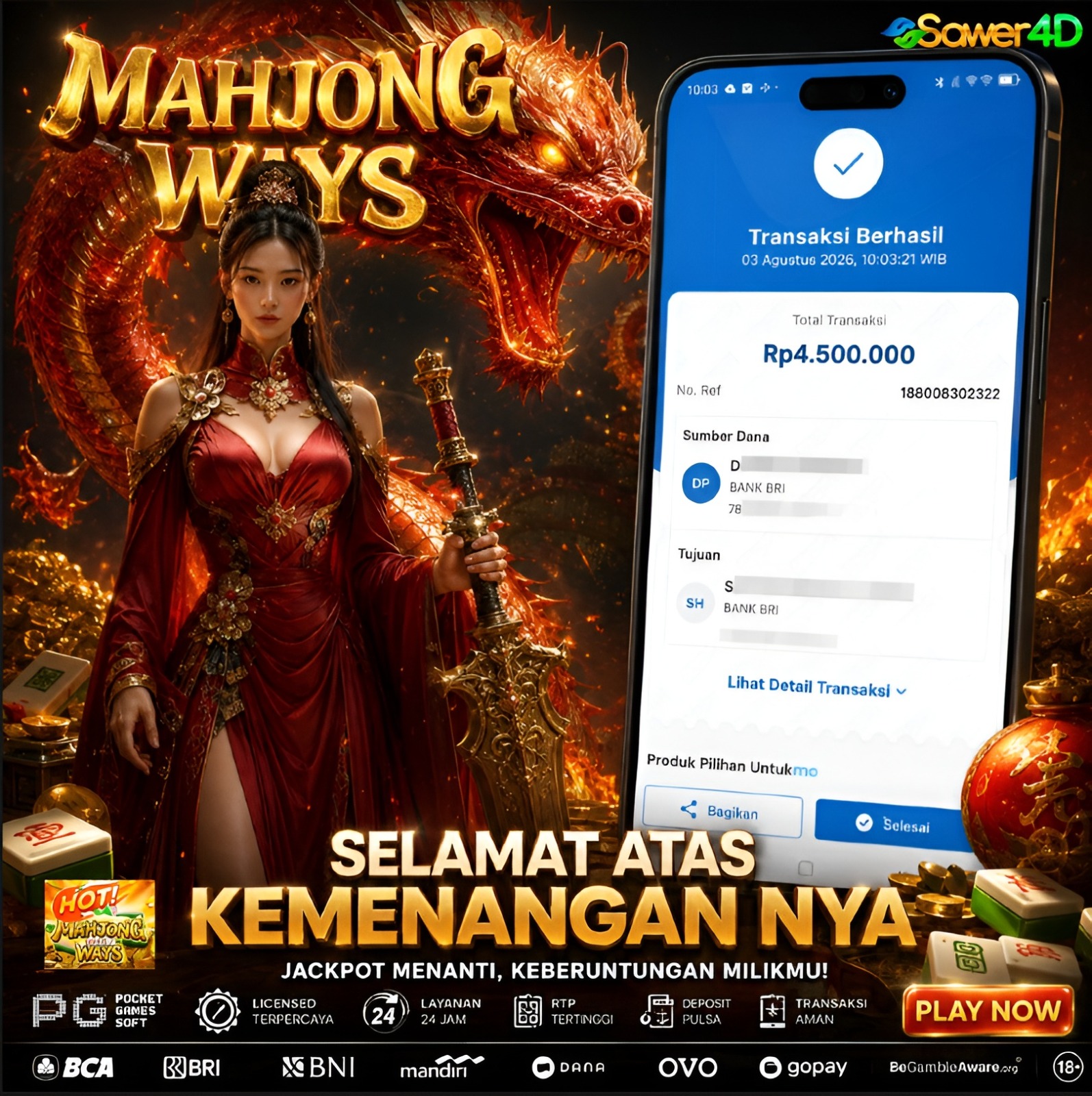 🎉 Selamat! Permainan yang luar biasa, semoga kemenangan ini jadi motivasi untuk terus berkembang.