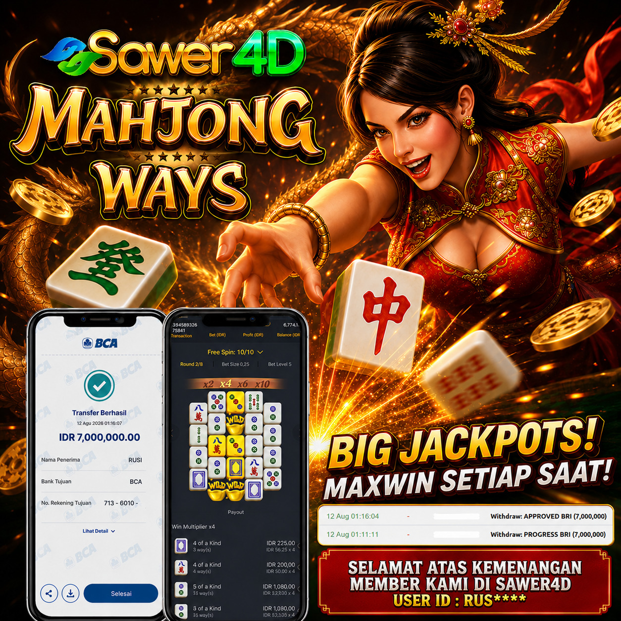 🎊 Luar biasa! Kemenangan di Mahjong Ways berhasil diamankan. Selamat bro!