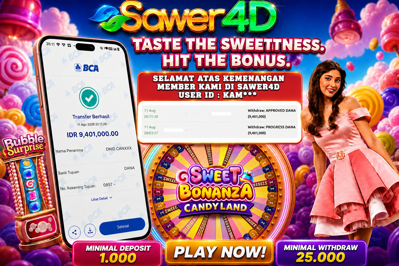 🍬 Kemenangan manis berhasil diamankan! Selamat atas hasil terbaik di Sweet Bonanza CandyLand!