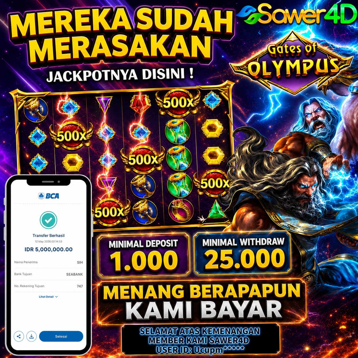 🏆 GG bro! Gates of Olympus hari ini memberikan momen kemenangan yang luar biasa!