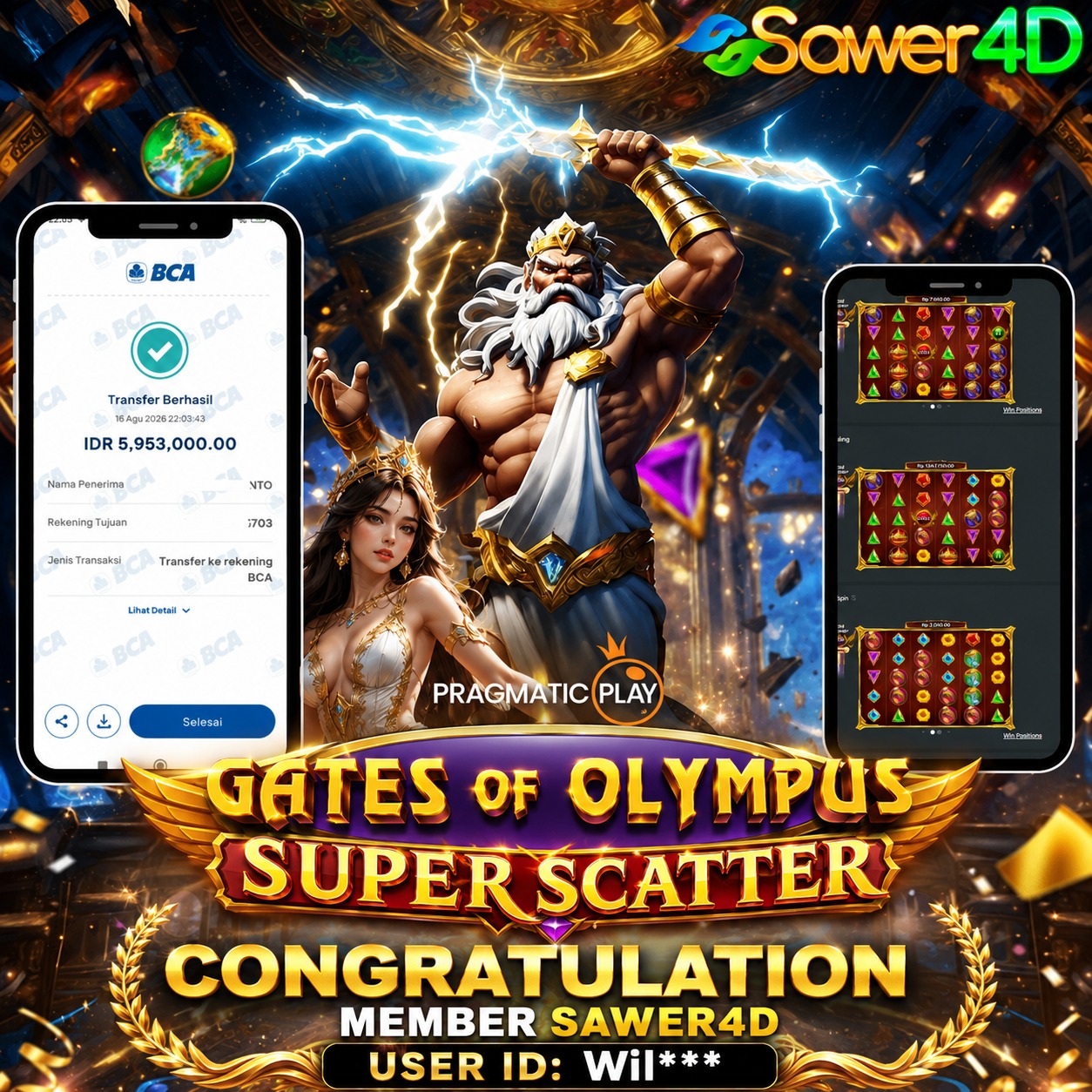 ⚡💰 KEMENANGAN EPIC DI ZEUS! SELAMAT ATAS HASIL GEMILANGNYA!