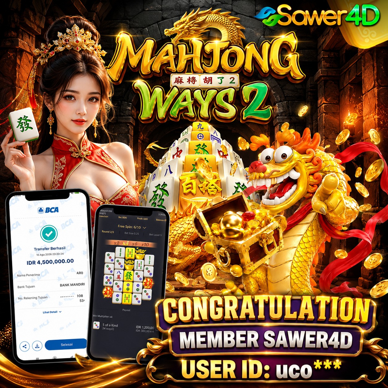 👑💰 SELAMAT! KEMENANGAN GEMILANG BERHASIL DIRAIH DI MAHJONG WAYS!