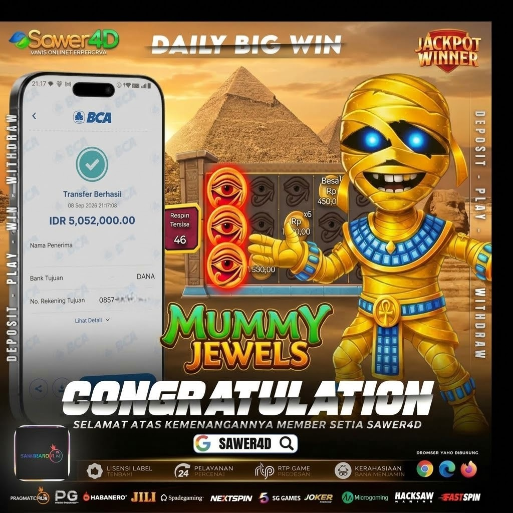 🌟 Hari yang penuh kejutan! Selamat atas hasil kemenangan di MUMMY JAWELs! 🎉