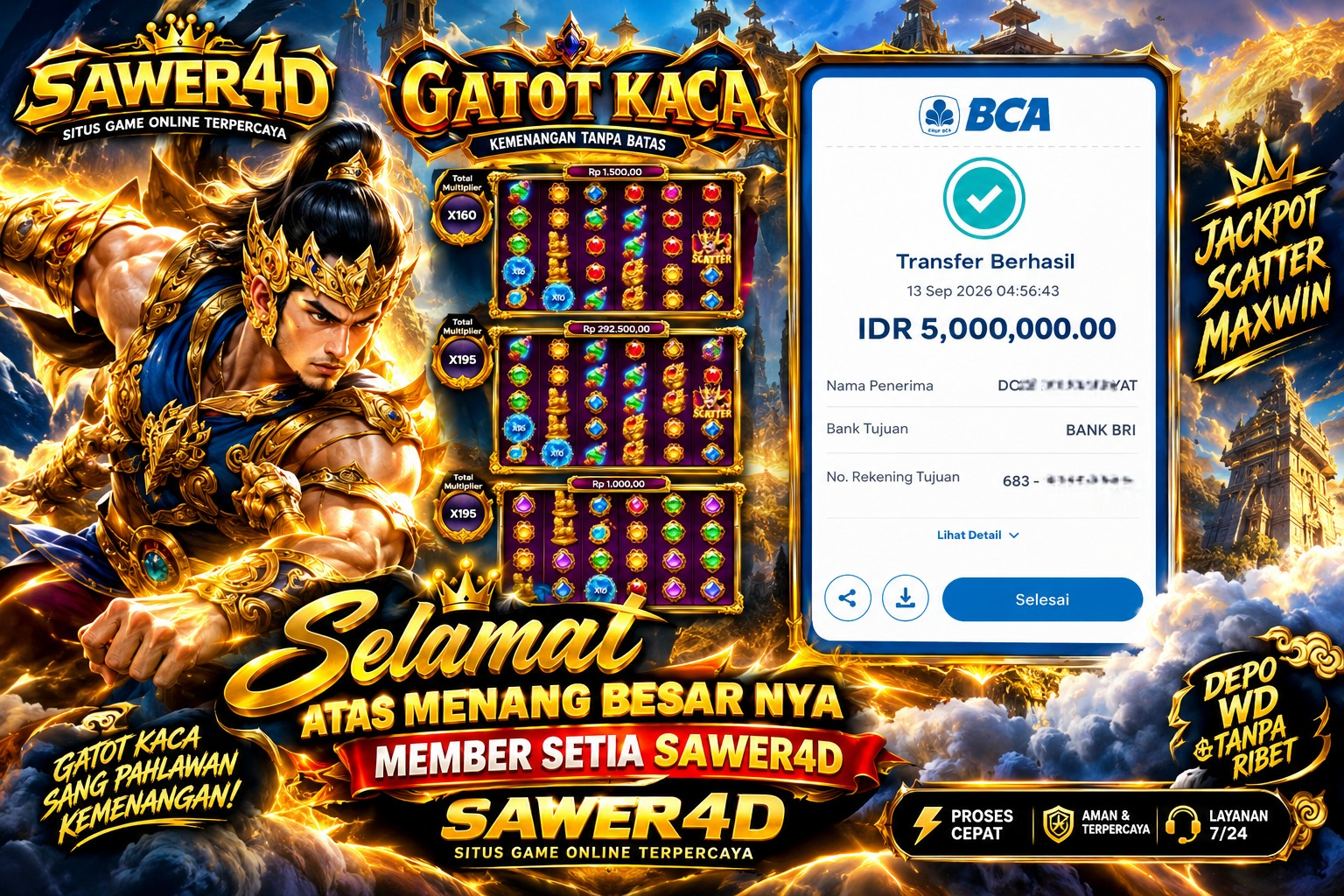 🔥 Mantap, selamat ya atas kemenangannya di Gatot Kaca! 🏆🎉