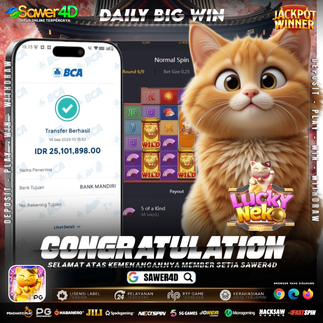 🚀 BIG WIN HARI INI! Lucky Neko kasih kejutan Rp25.101.898!